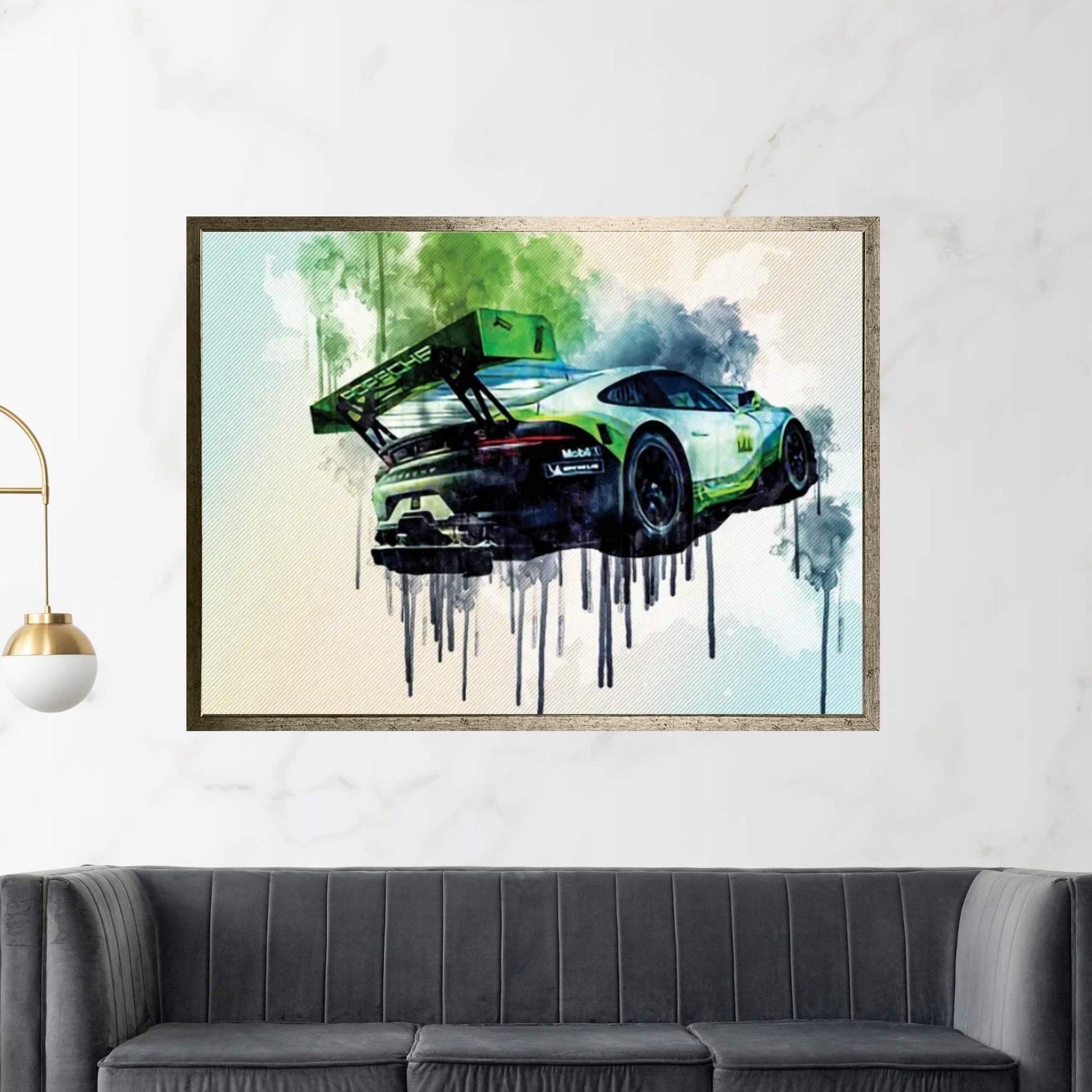 Porsche 911 Gt3 R 2019 Racing Car Rear View Exterior Supercar Racing Track German Sports Cars Canvas Wall Art - Y Canvas