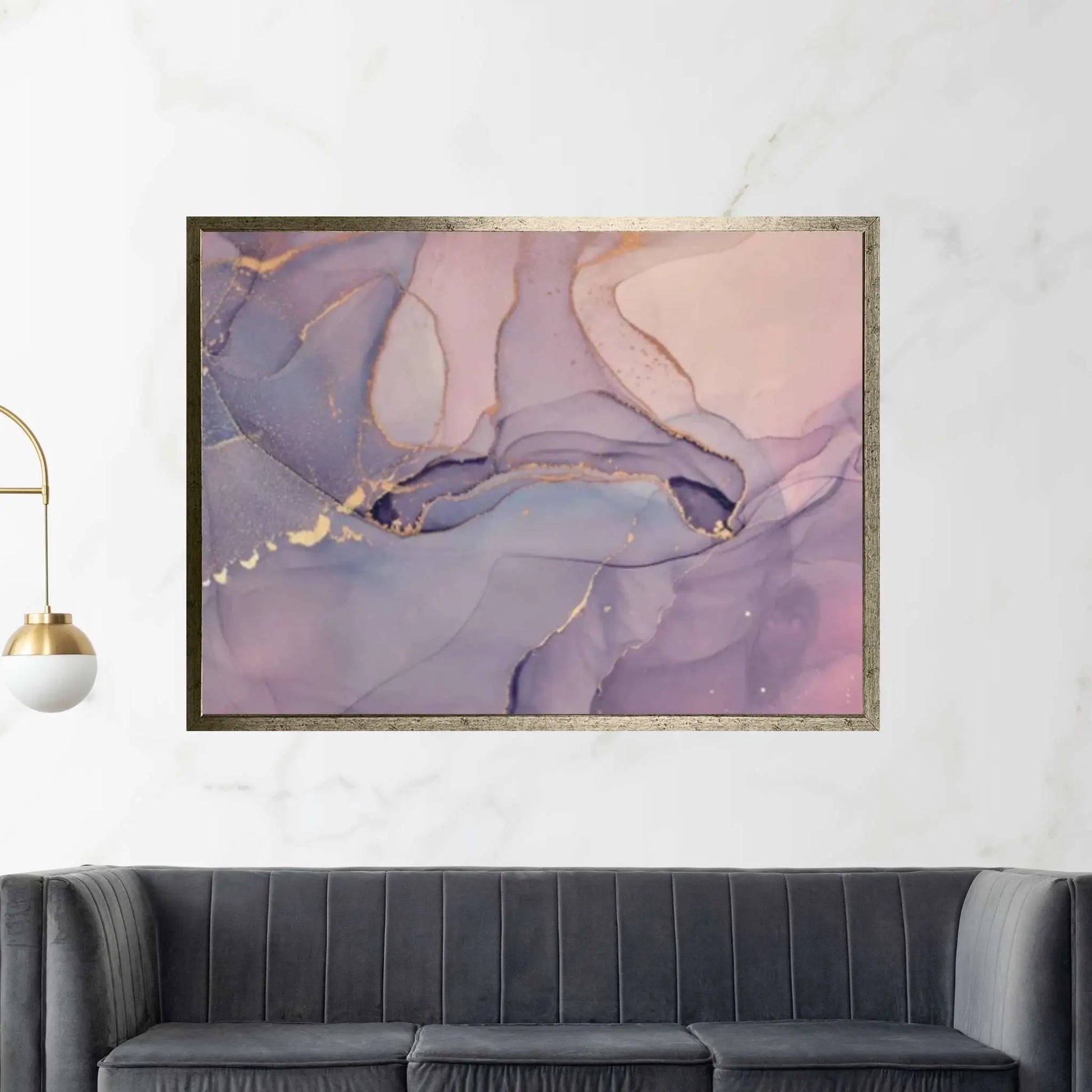 Purple and Pink Abstract Wall Art, Abstract Marble Print Marble Abstract - Y Canvas