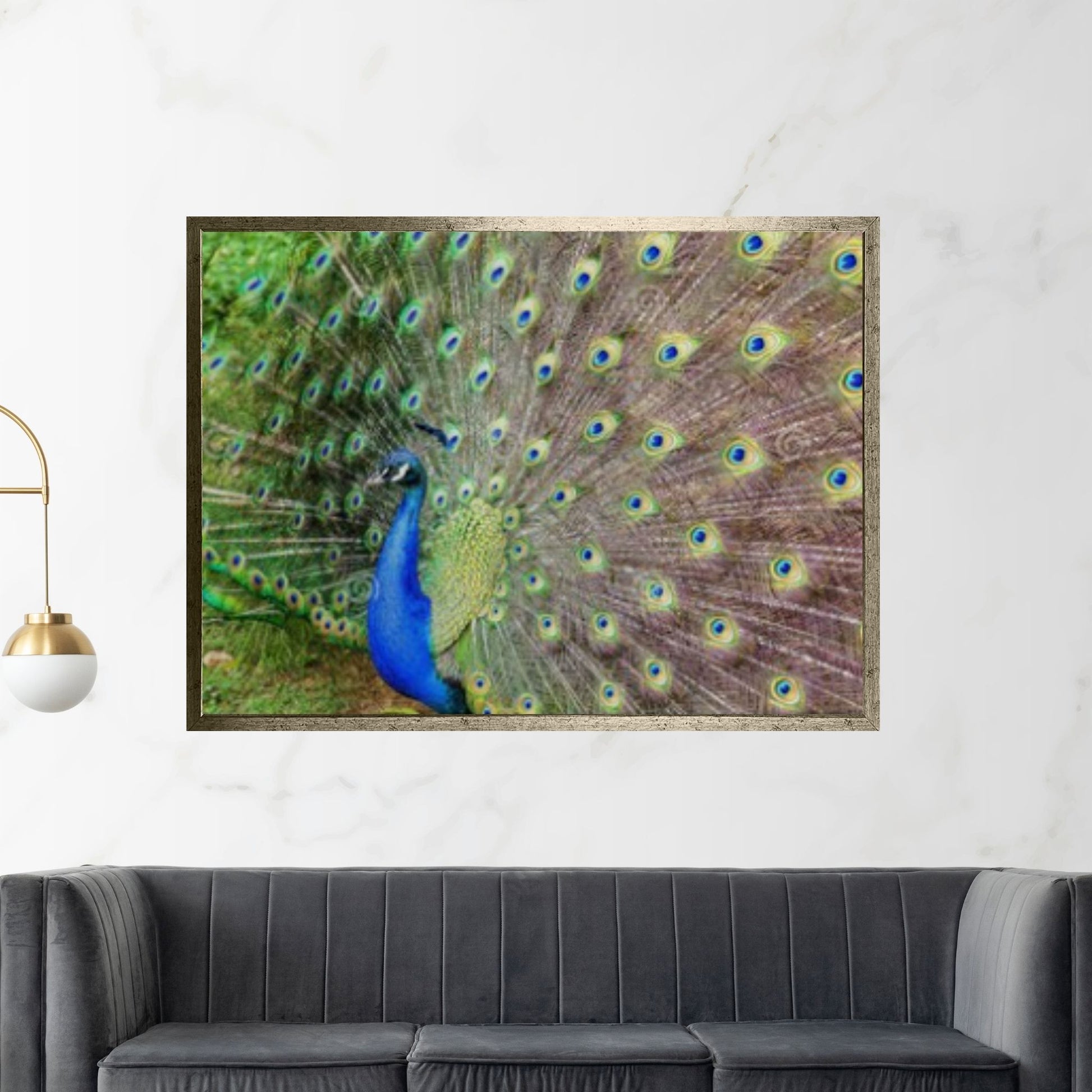 Beautiful Blue Green Peacock Canvas Wall Art - Y Canvas