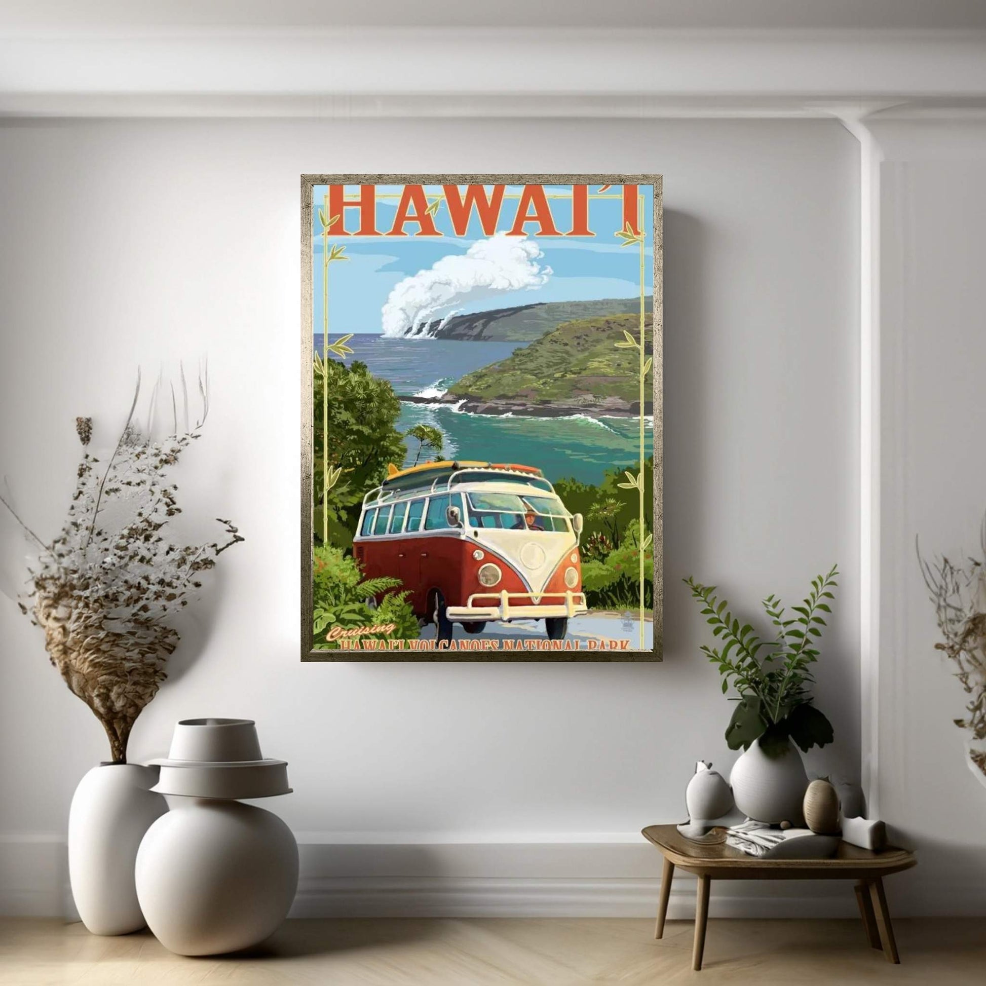 Hawai'i Volcanoes National Park (VW Type 2) Canvas Wall Art - Y Canvas