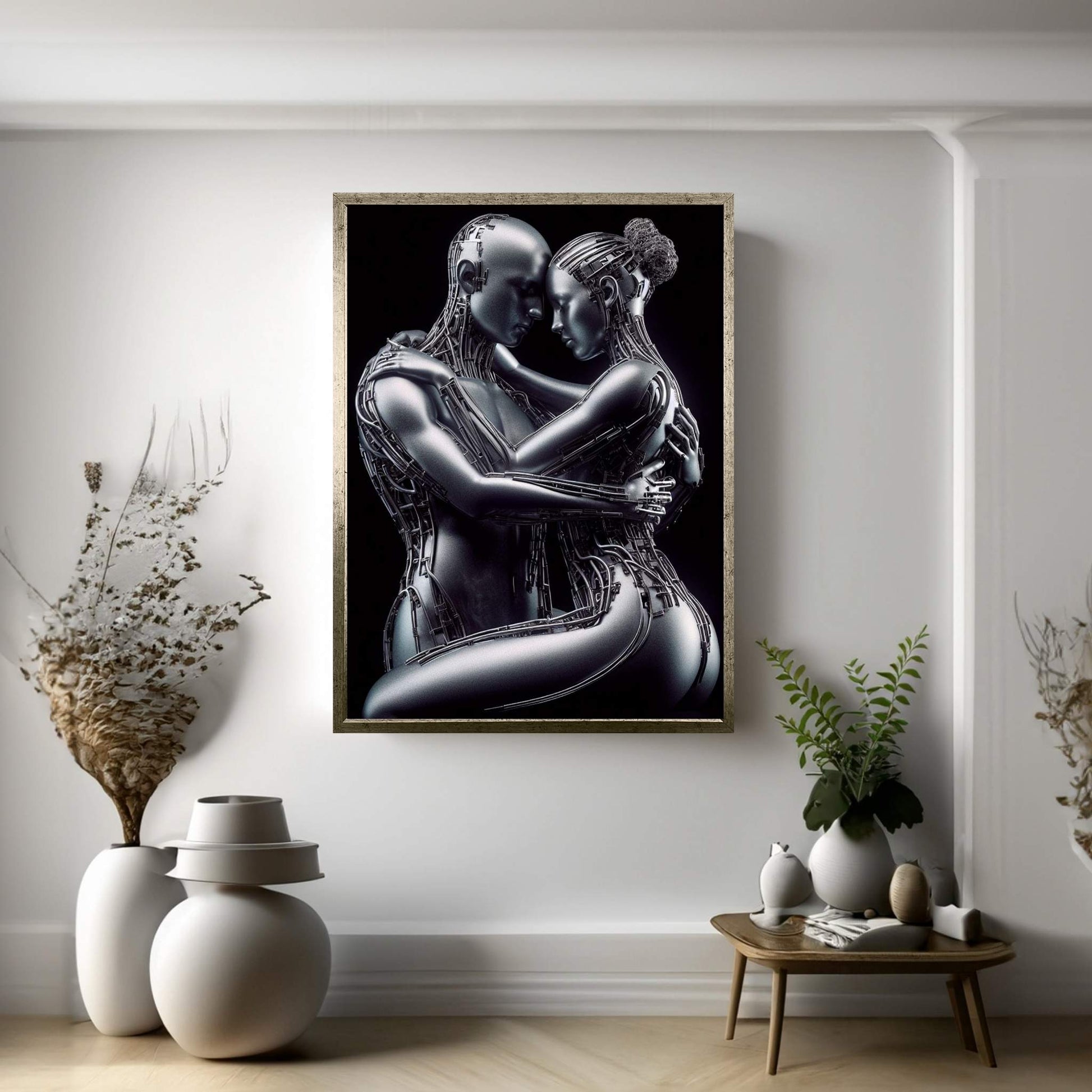 Metalic Love Couple Canvas Wall Art - Y Canvas