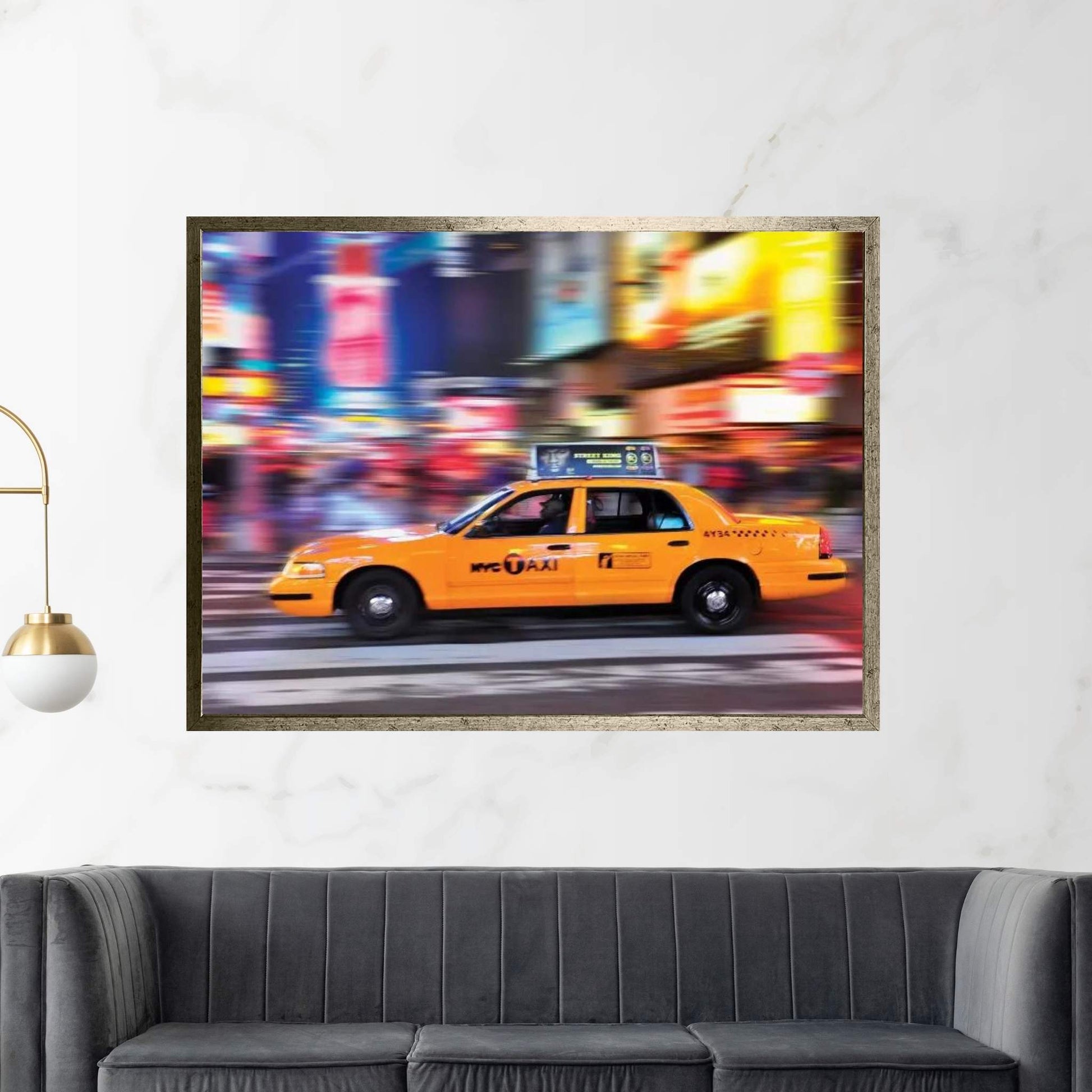 Times Square Yellow Cab II Canvas Wall Art - Y Canvas