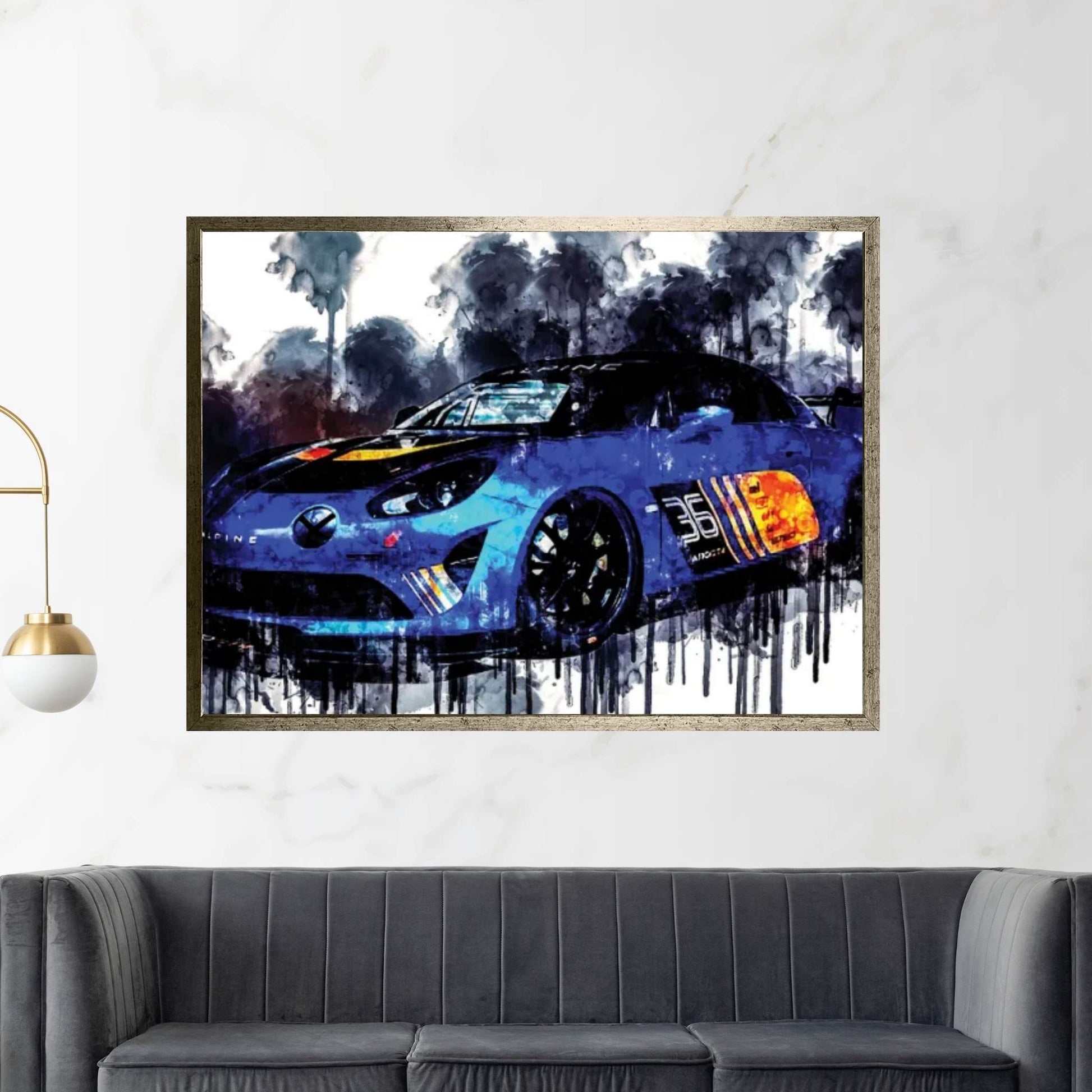 Car 2018 Alpine A110 GT4 Canvas Wall Art - Y Canvas