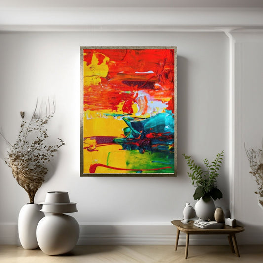 Abstract Painting Canvas, Original Oil Painting Effect Art, Original Minimalist Painting - Y Canvas