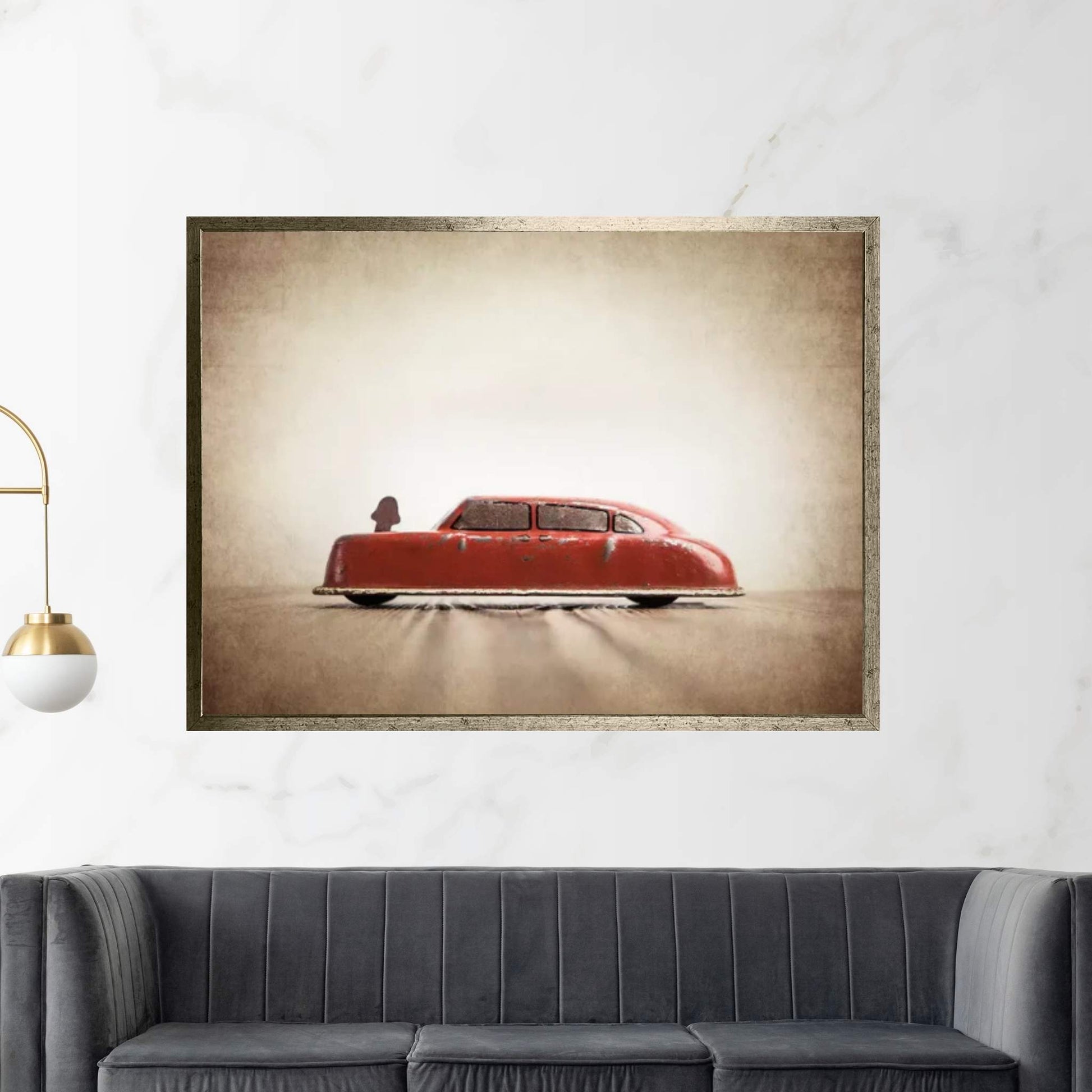 ARGO Red Car Canvas Wall Art - Y Canvas