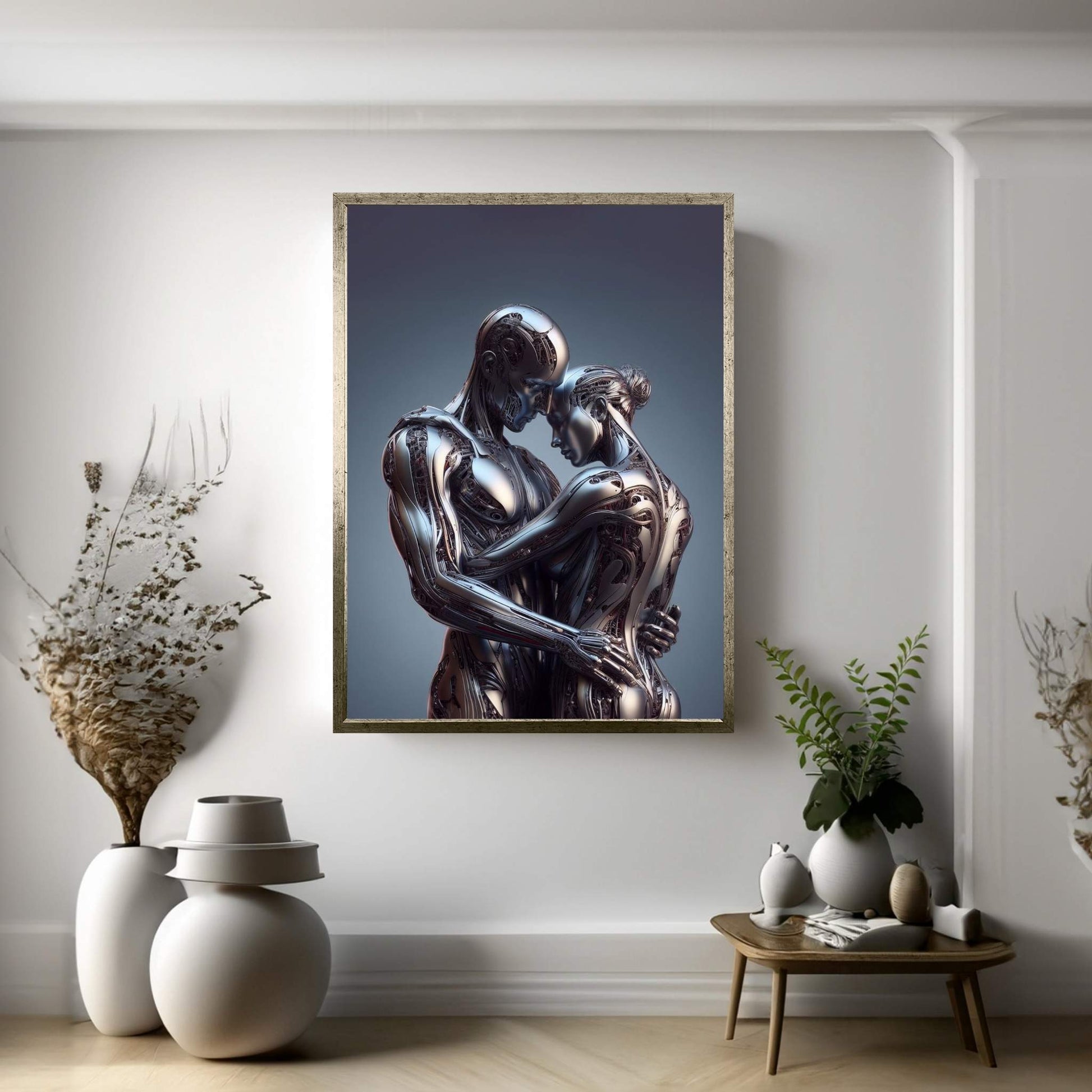 Metalic Love Couple Canvas Wall Art - Y Canvas