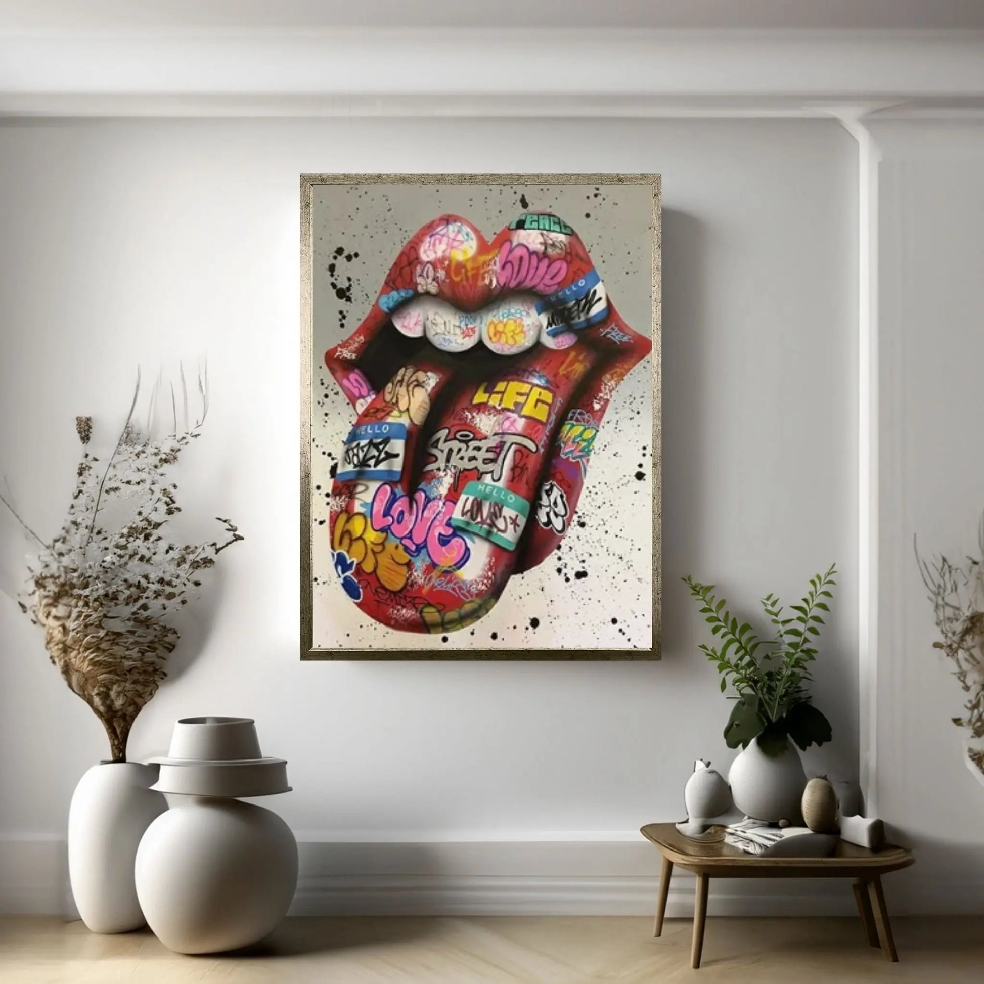 Street Graffiti Kissing Canvas Wall Art Print Painting Posters And Prints Abstract Picture Wall Art Banksy Wall Art - Y Canvas