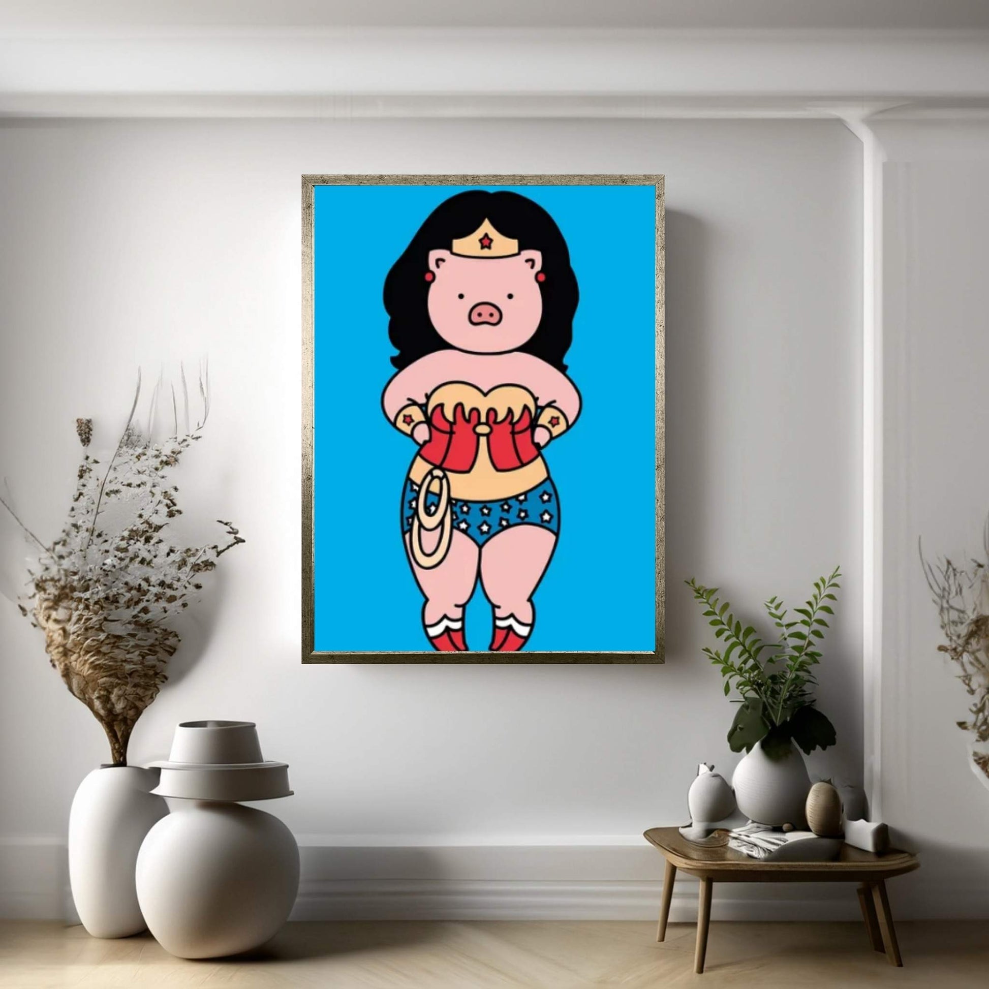 Wonder Piggy Canvas Wall Art - Y Canvas