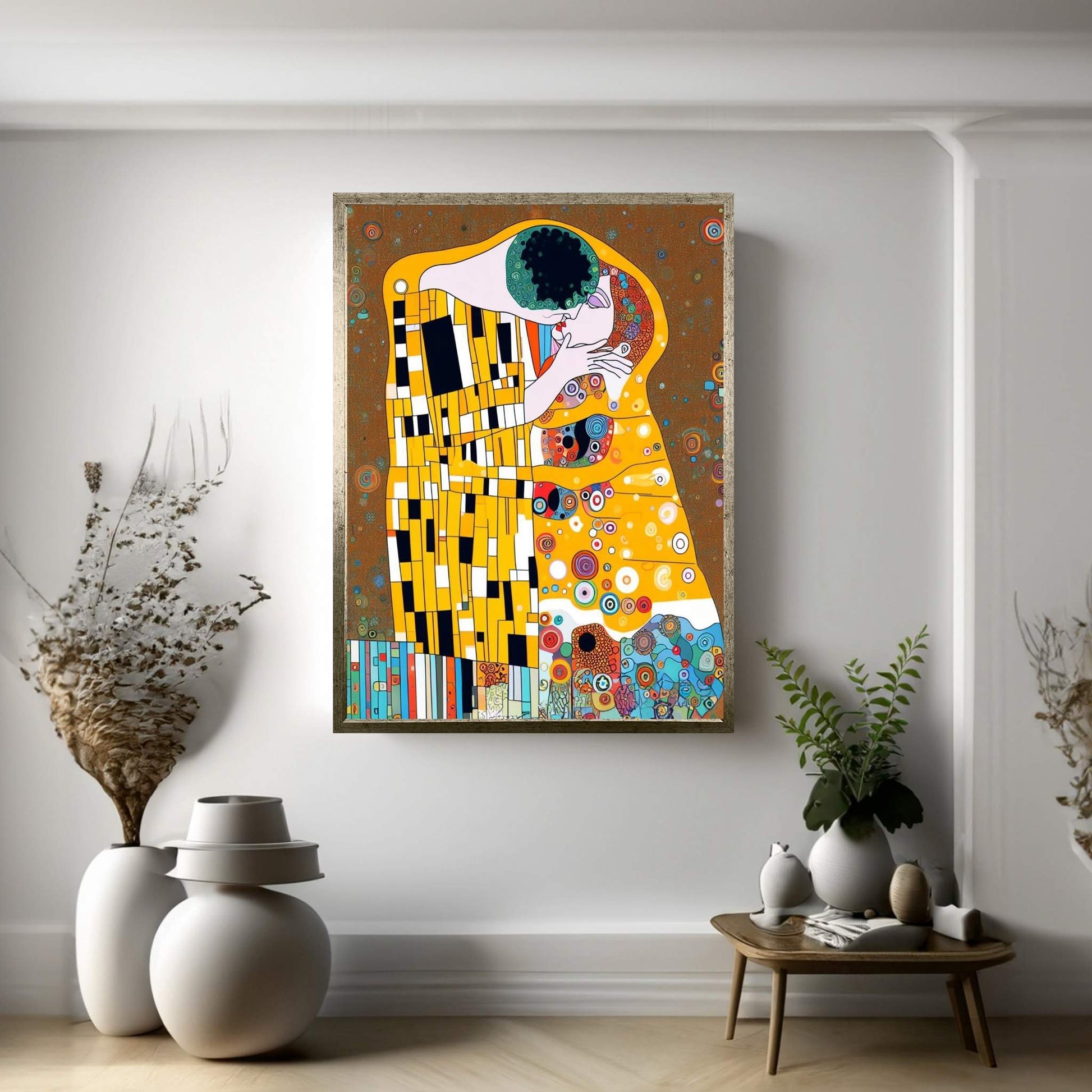 Gustav Klimt's The Kiss: Canvas Wall Art Reproduction Home Decor - Y Canvas