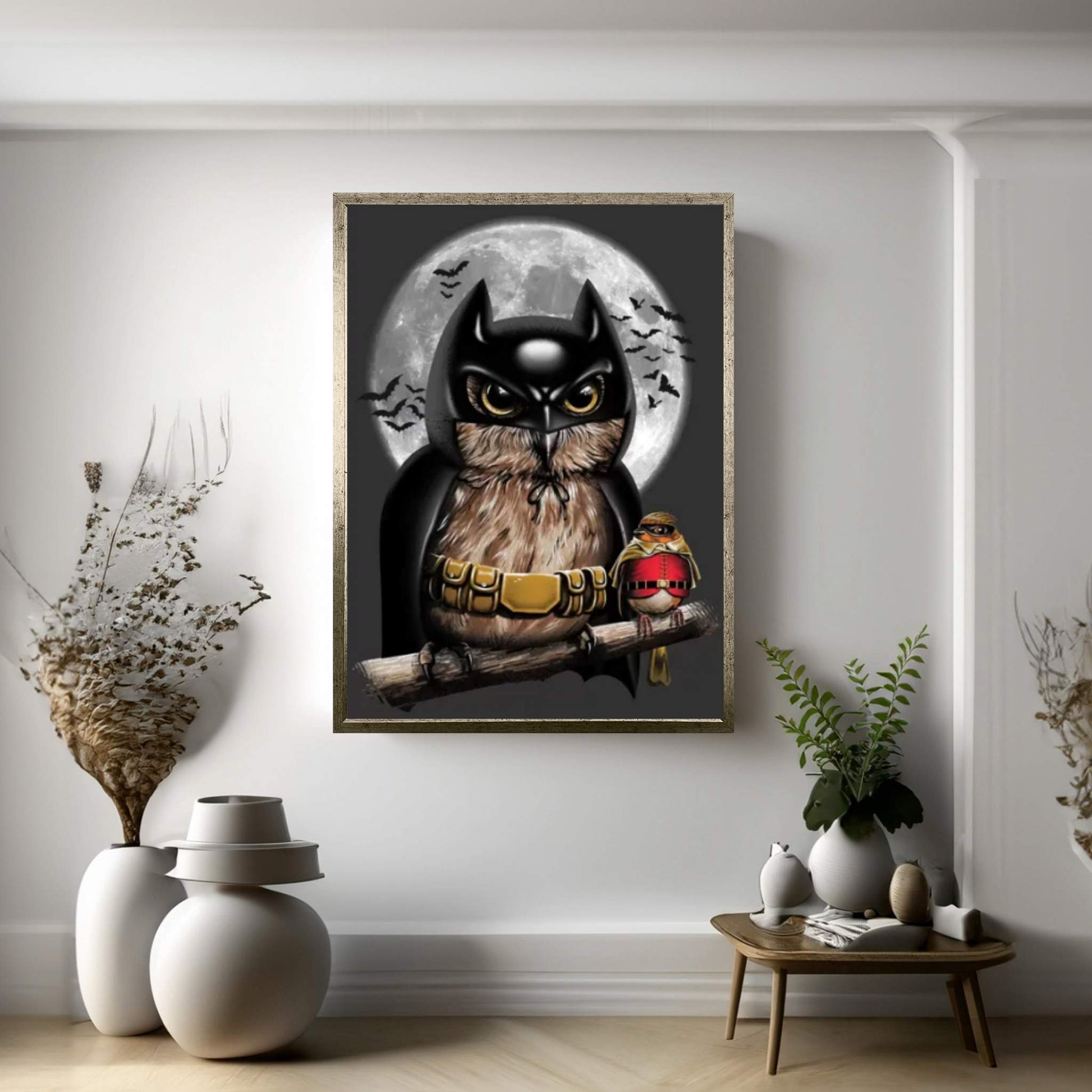 Knight Owl Canvas Wall Art - Y Canvas