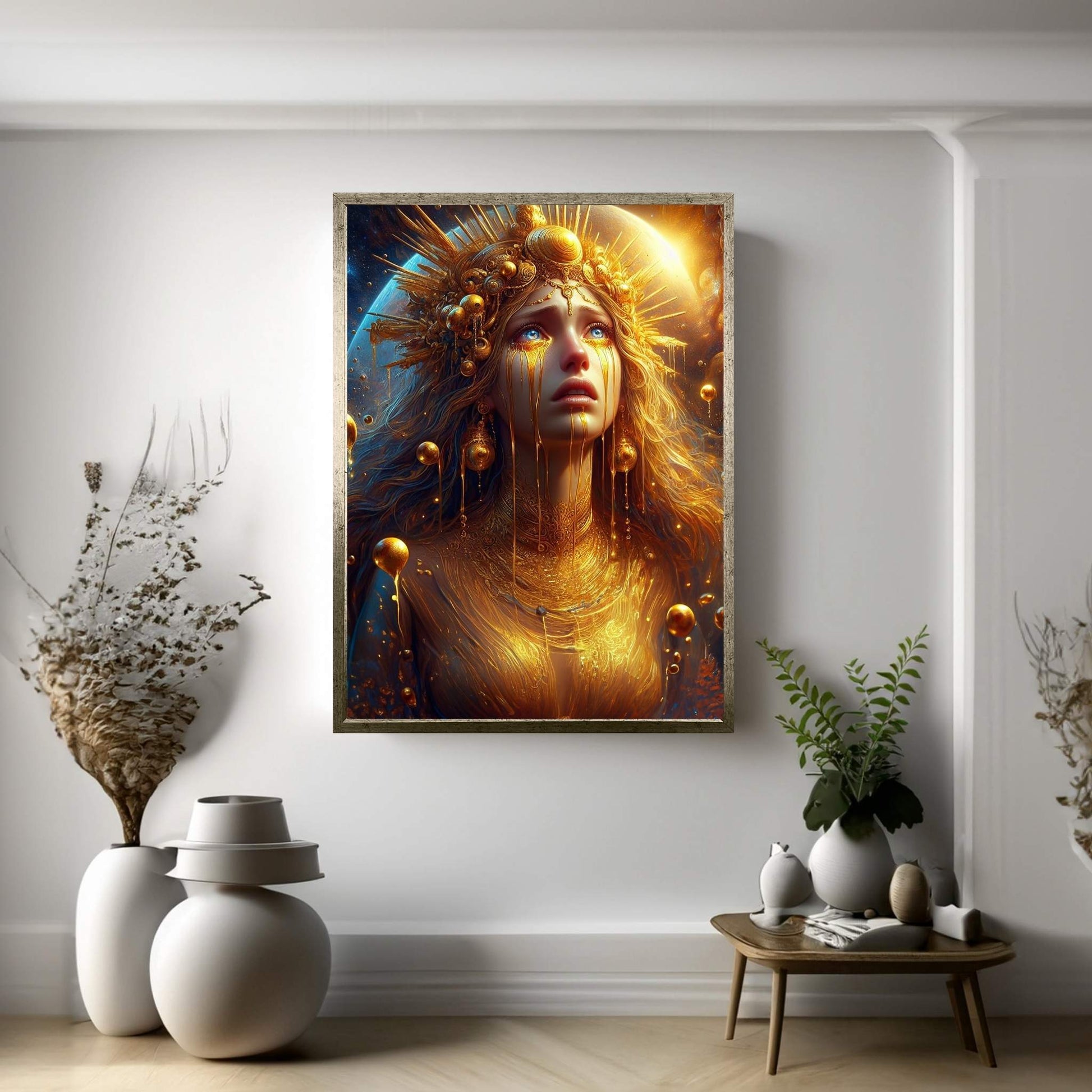 The Golden Tears Gustav Klimt Modern Abstract Reproduction Canvas Wall Art - Y Canvas