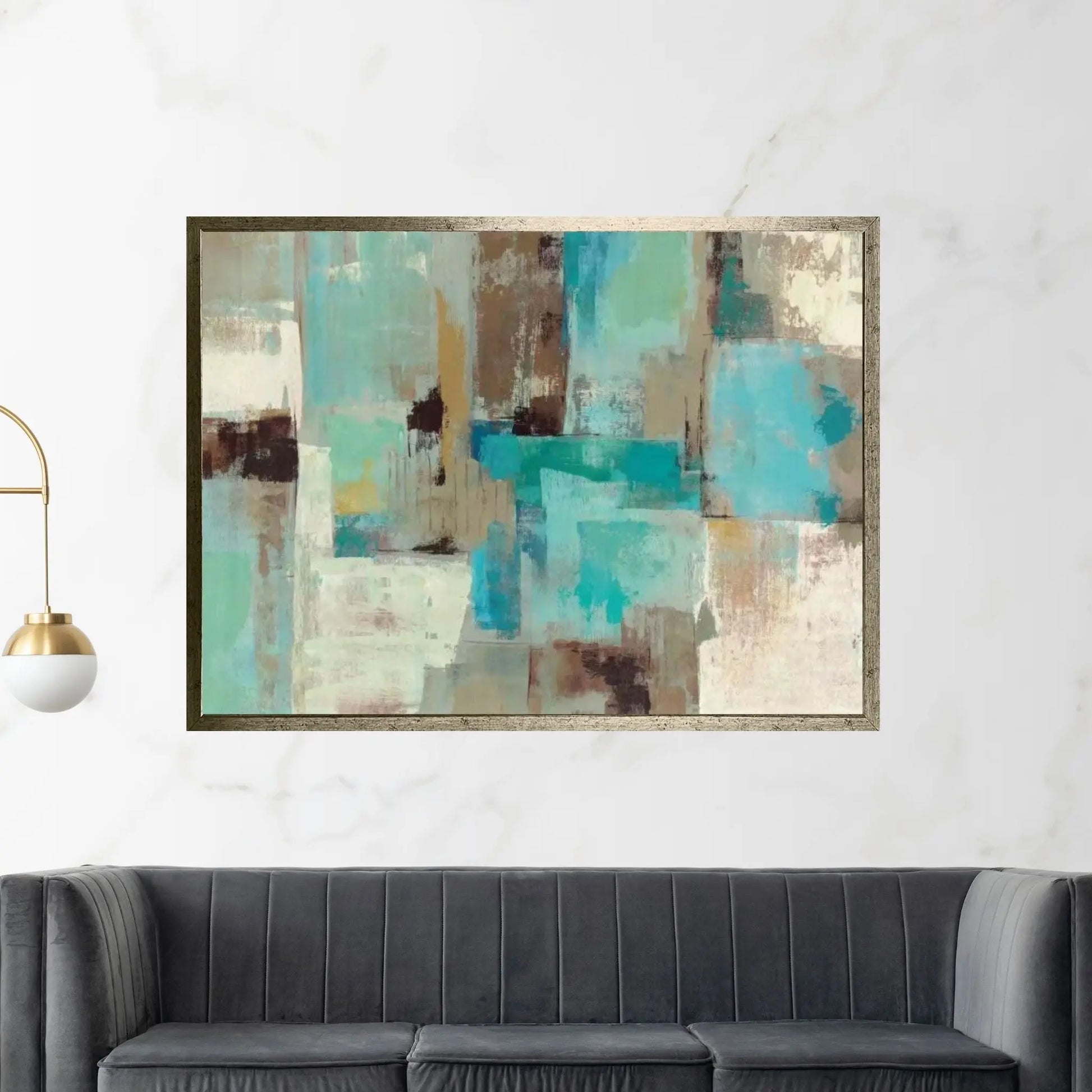 Teal and Aqua Reflections #2 Canvas Wall Art - Y Canvas