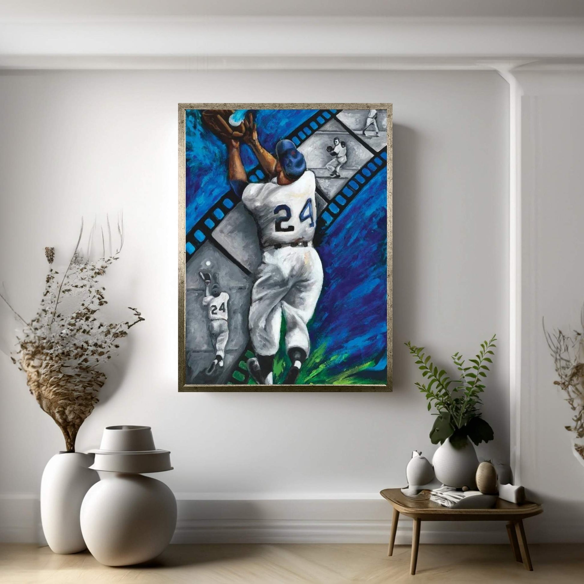 The Catch (Willie Mays) Canvas Wall Art - Y Canvas