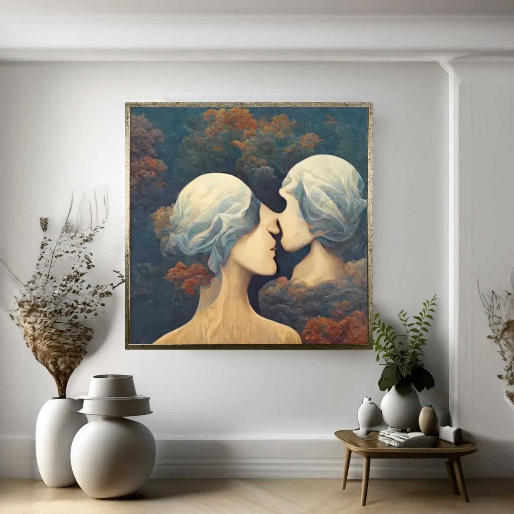 Rene Magritte Canvas Wall Art Poster, The Lovers Canvas, Rene Magritte the lovers Canvas - Y Canvas