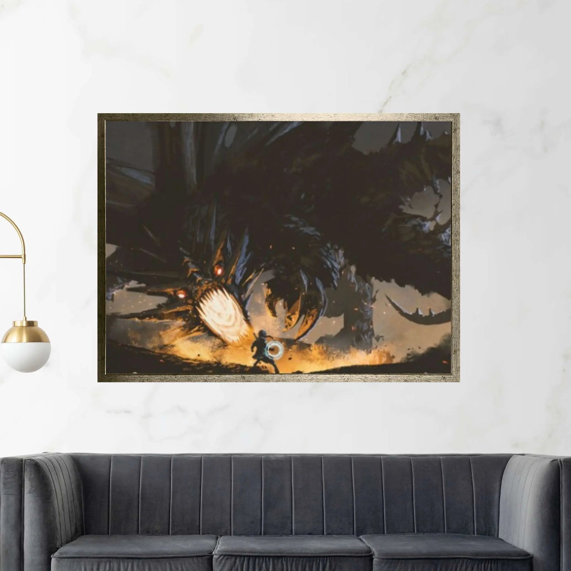 Dragon Warrior Print Canvas Wall Art Poster - Y Canvas