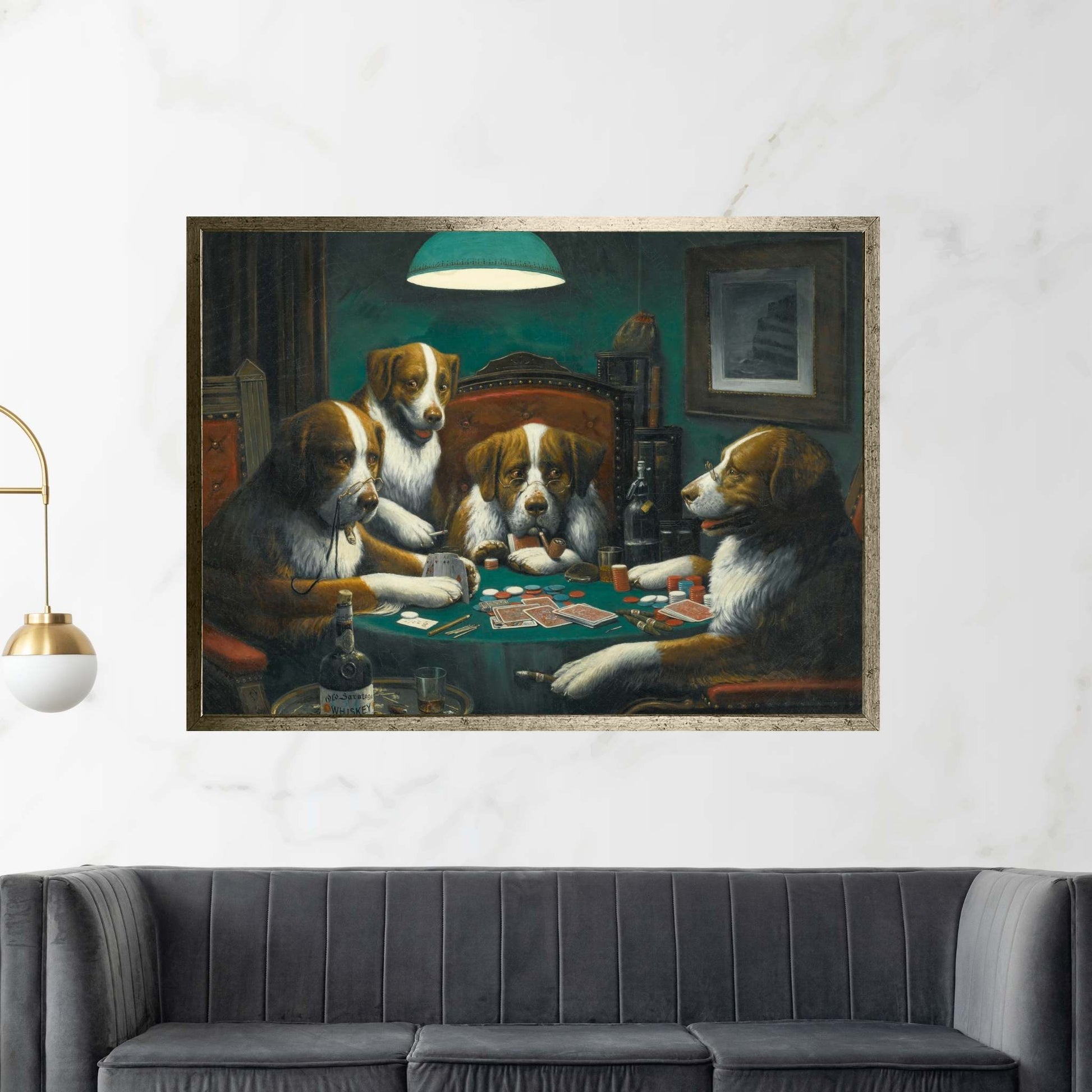 Dogs Playing Poker Canvas Wall Art - Y Canvas