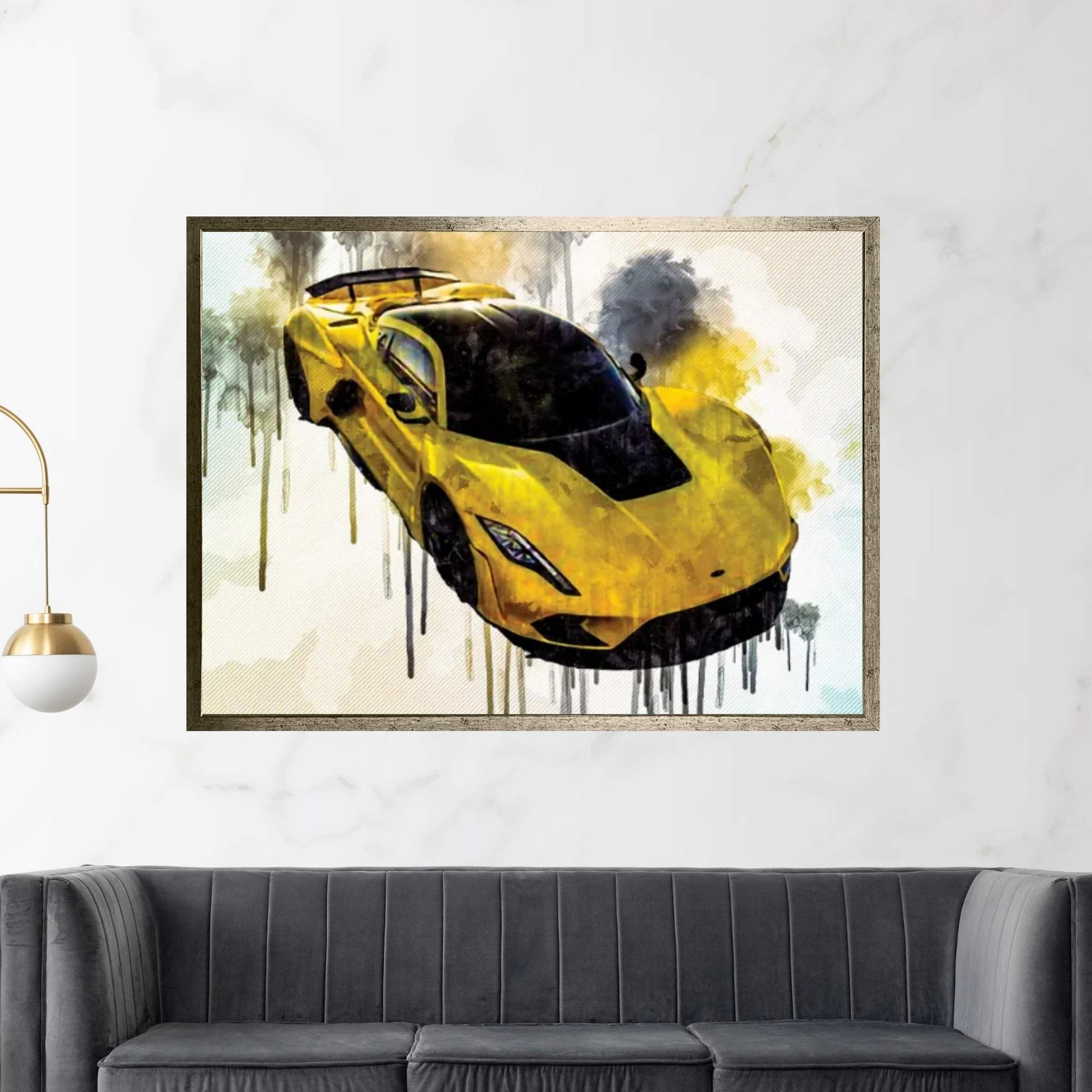 Hennessey Venom F5 2019 Sports Hypercar New Sports Cars Yellow Venom Canvas Wall Art - Y Canvas