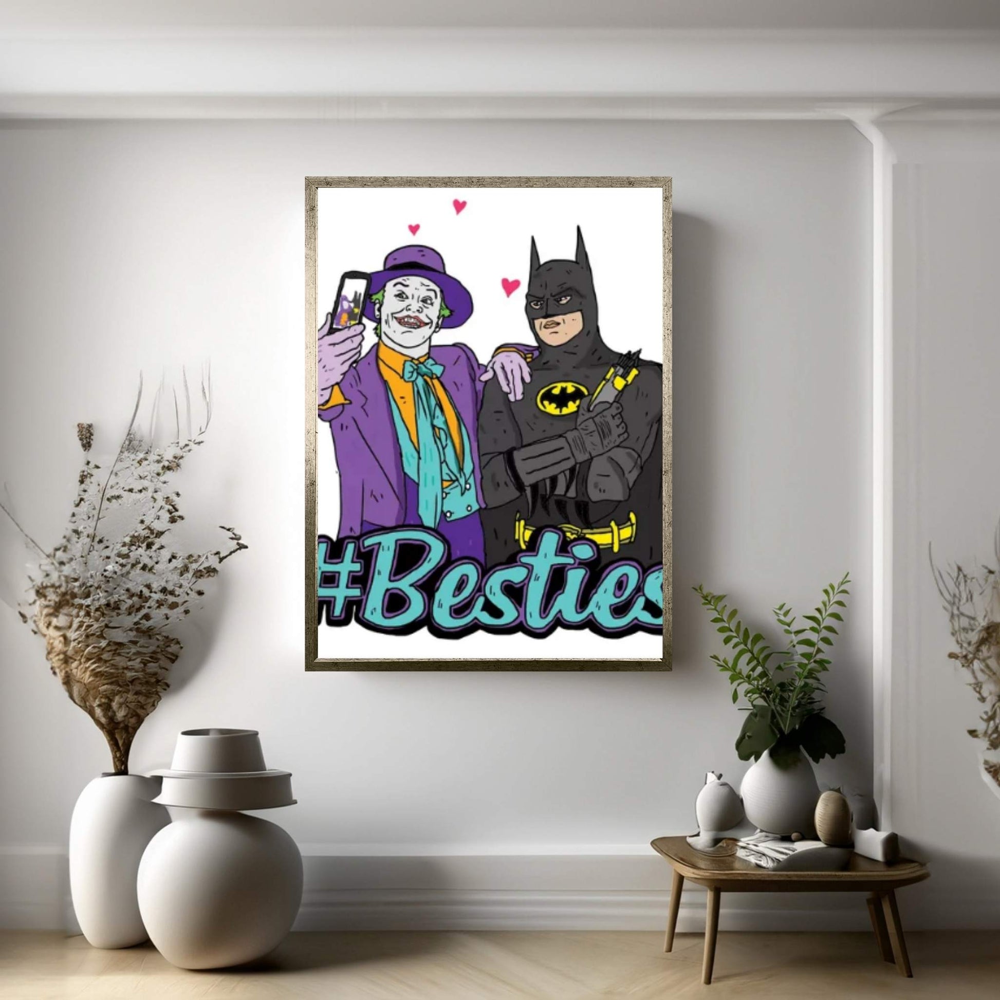 Joker & Batman Besties Canvas Wall Art - Y Canvas