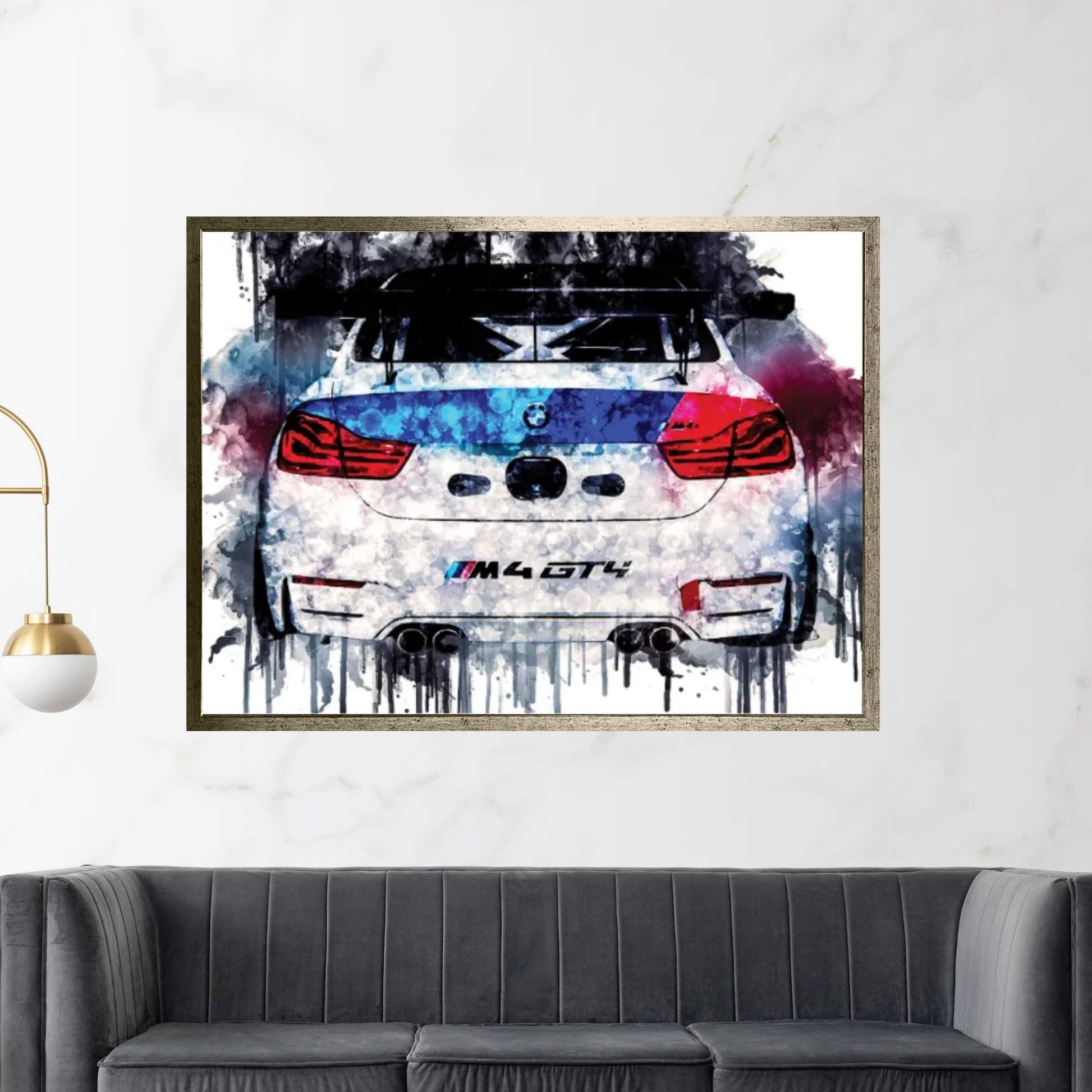 2018 BMW M4 GT4 Canvas Wall Art - Y Canvas