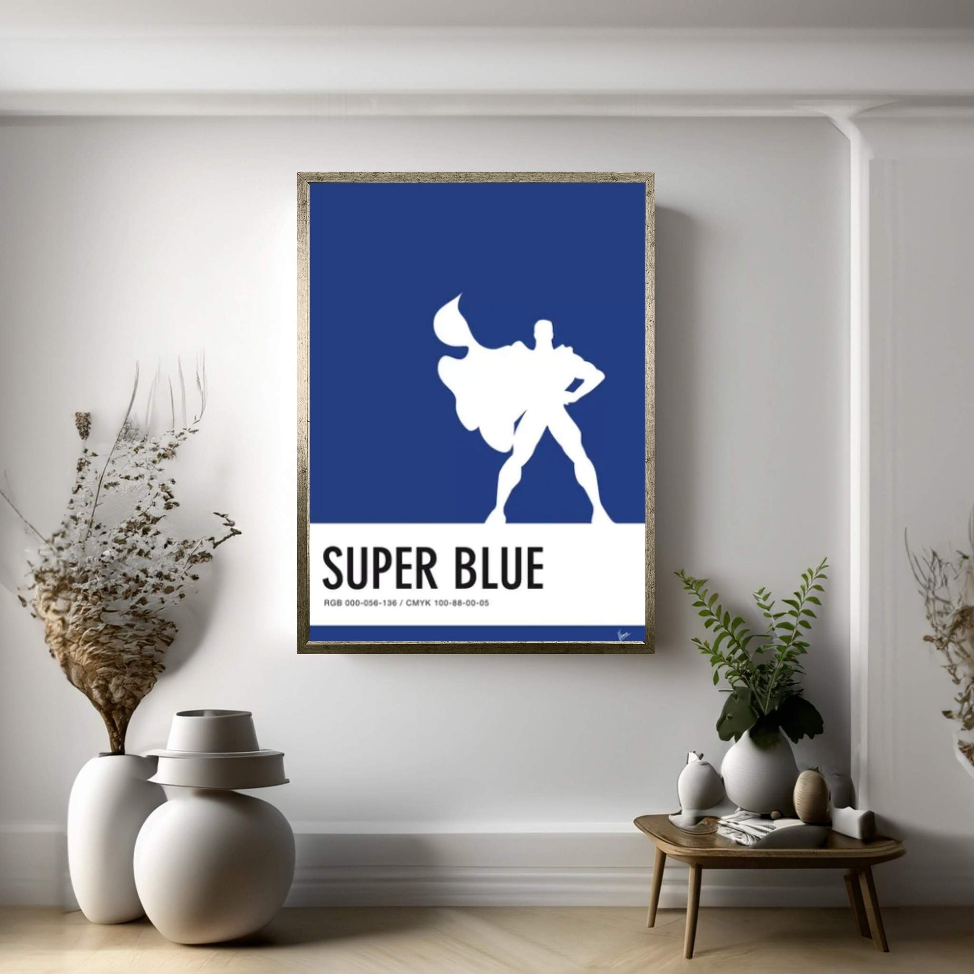 Minimal Colorcode Poster Superman Canvas Wall Art - Y Canvas