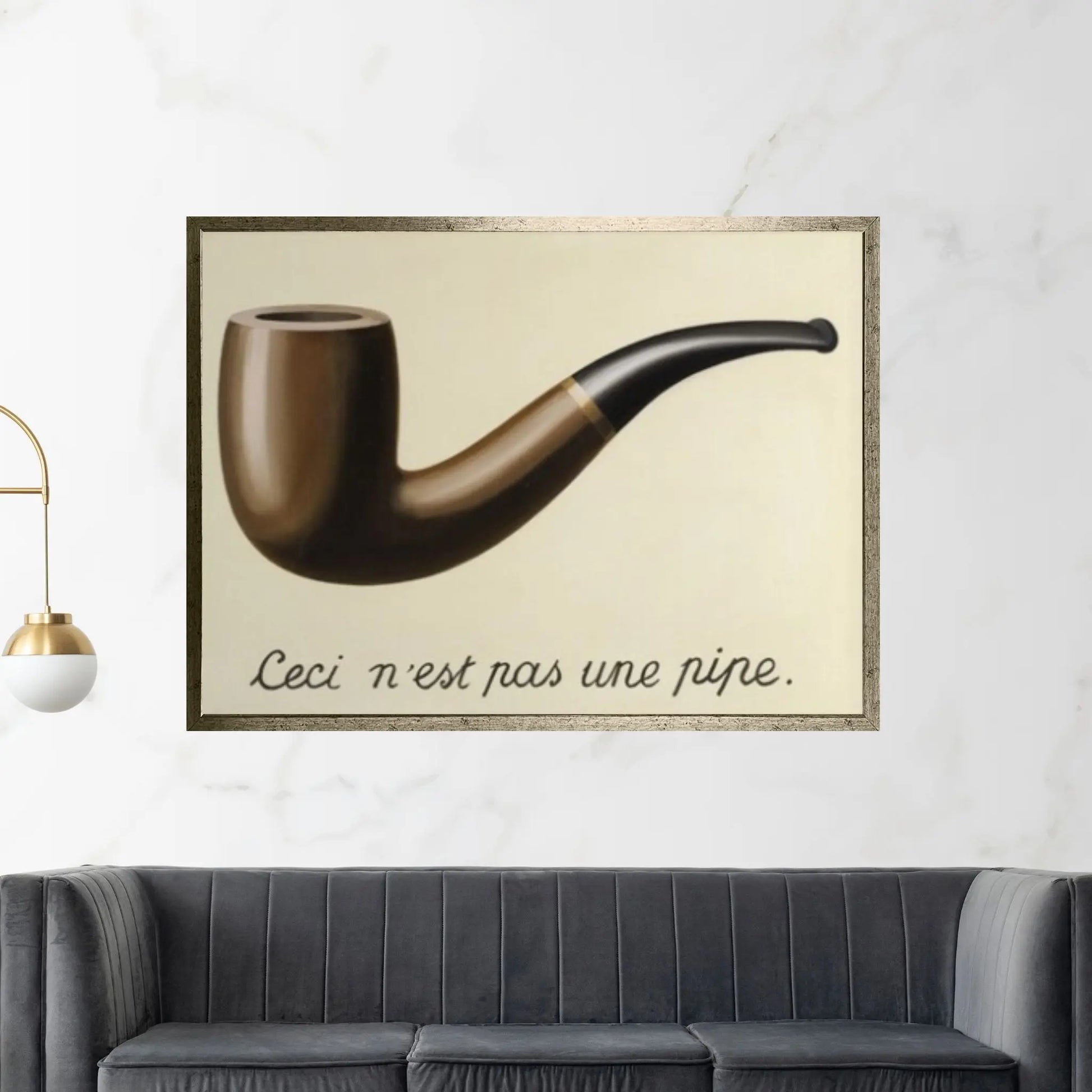 Large René Magritte , The Treason of Images, Wall Decor, Reproduction of Classic Art - Y Canvas