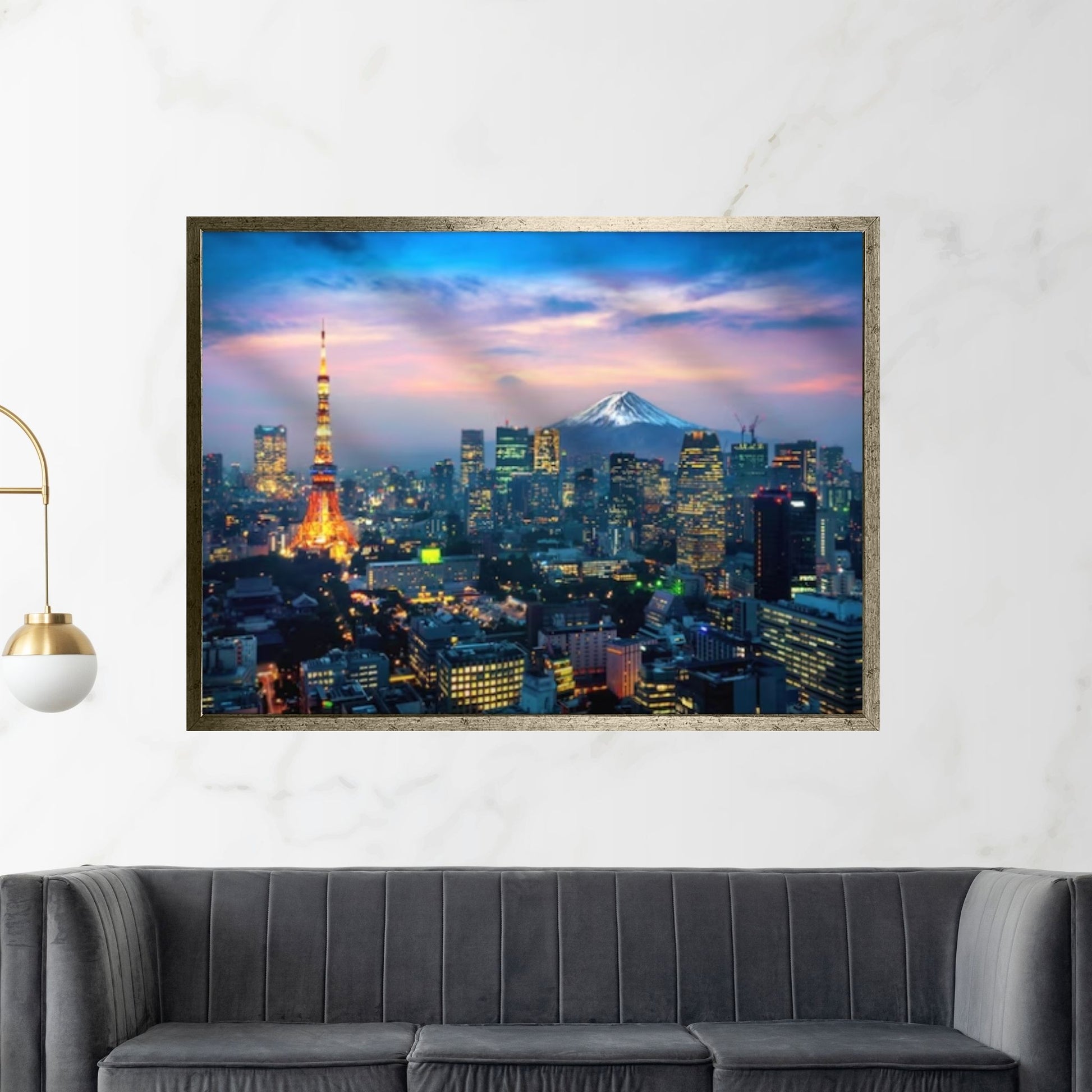 Night Tokyo Canvas Wall Art, Tokyo Poster, Tokyo Photo Japan Cityscape, Tokyo Skyline Canvas Art - Y Canvas