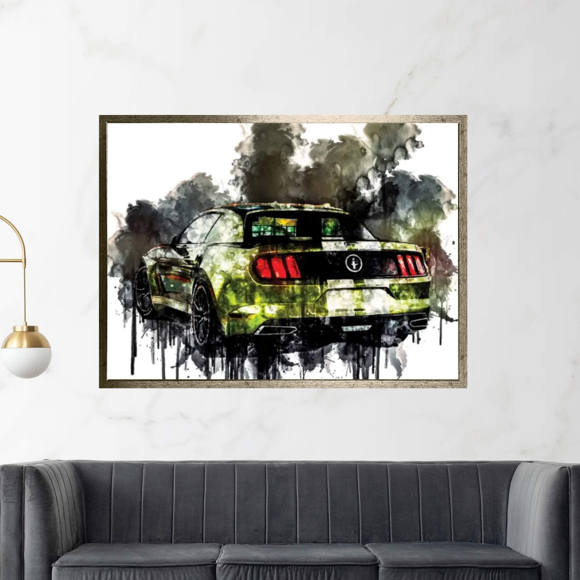 2017 Ford Mustang NotchBack Design Vehicle LXXX Canvas Wall Art - Y Canvas