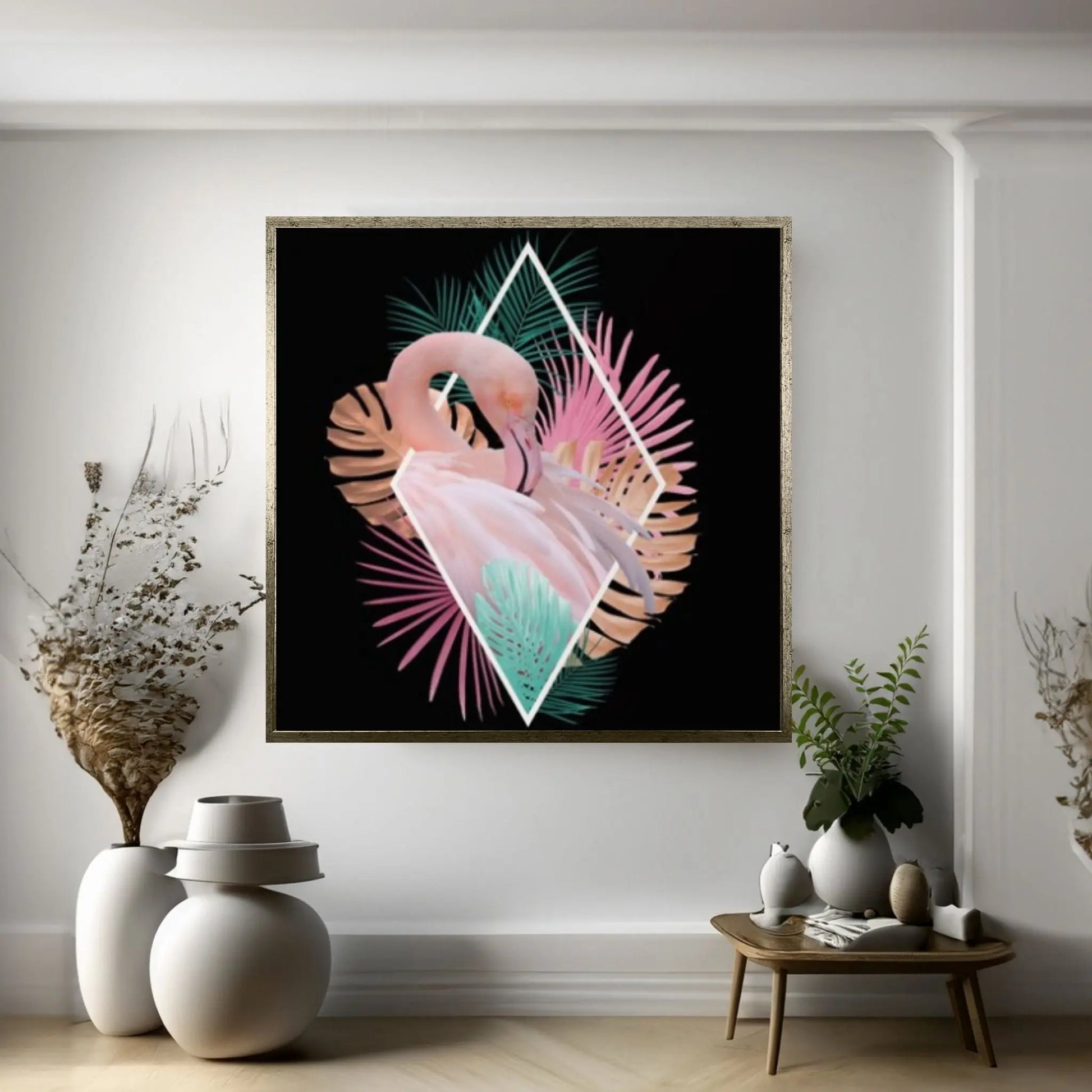 Flamingo Canvas Wall Art Decoration, Flamingo Canvas, Flamingo Wall Art, Animal Canvas Art, Flamingo Poster - Y Canvas