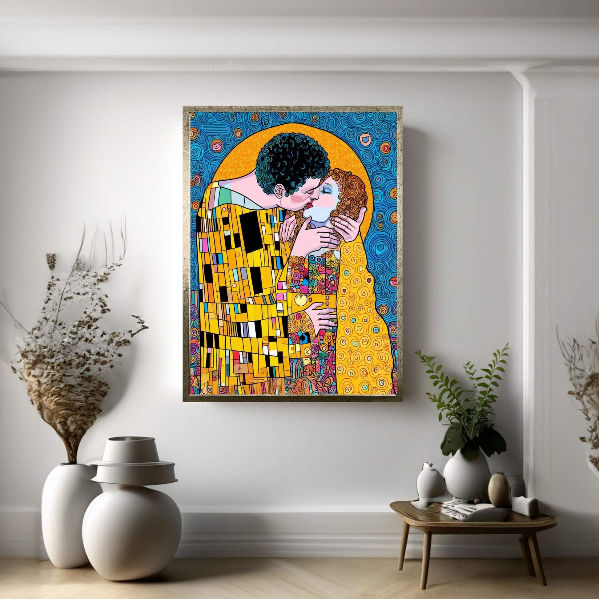 Gustav Klimt's The Kiss: Canvas Wall Art Reproduction Home Decor - Y Canvas