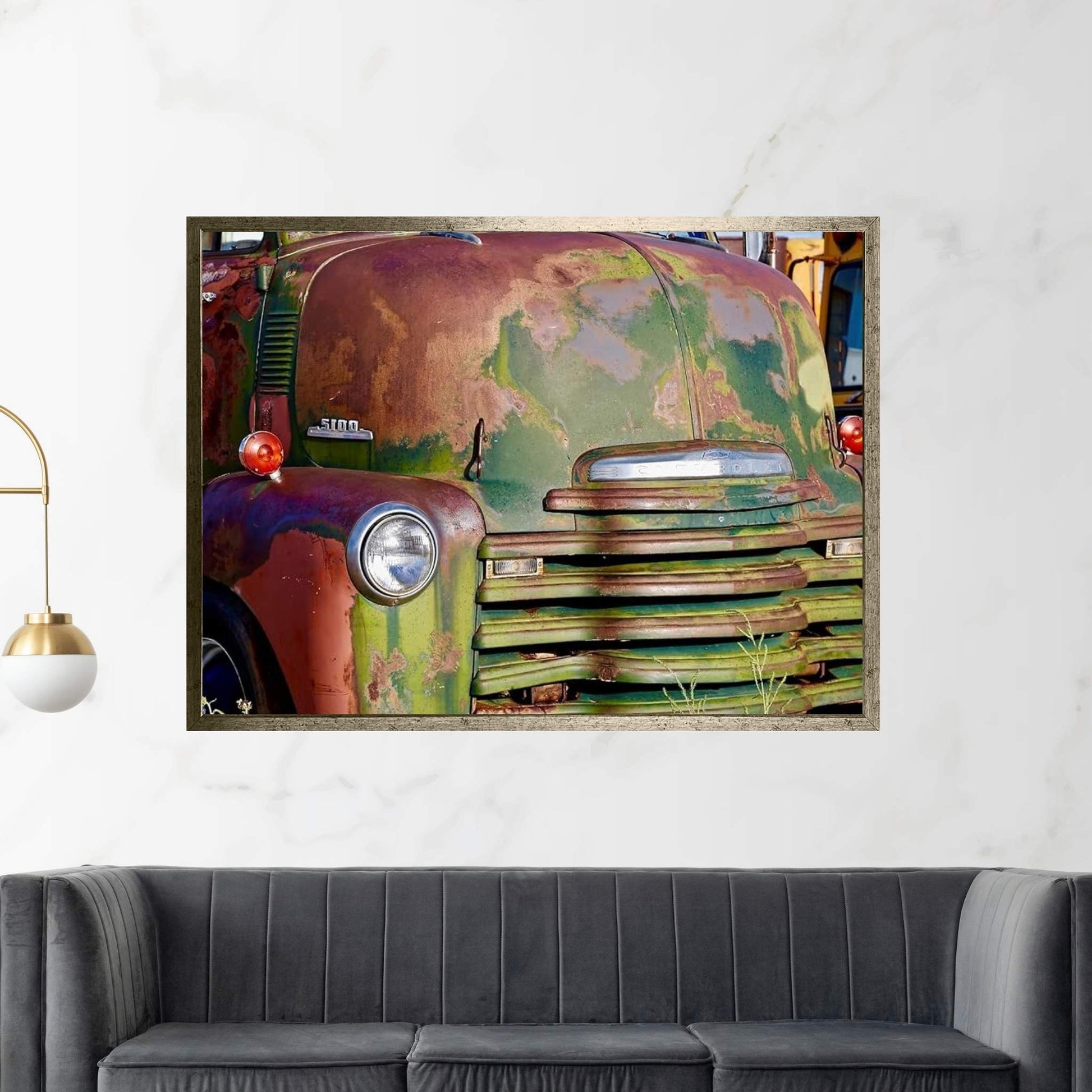 Green Rusted Grill Canvas Wall Art - Y Canvas