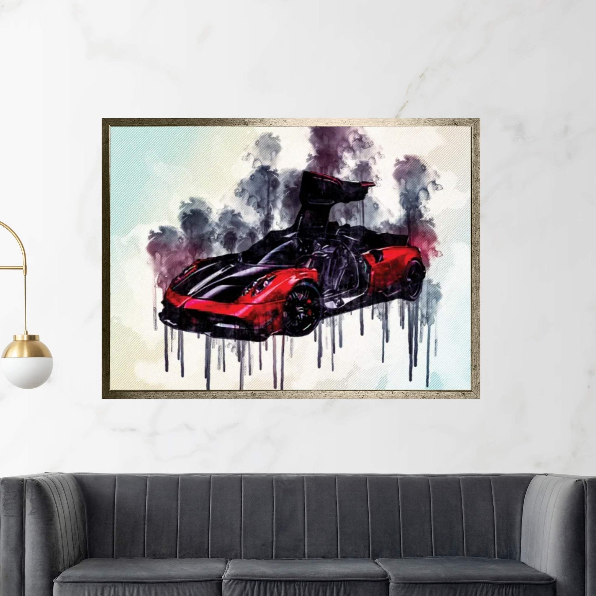 Pagani Huayra Bc Hypercar Black And Red Luxury Sports Cars Canvas Wall Art - Y Canvas