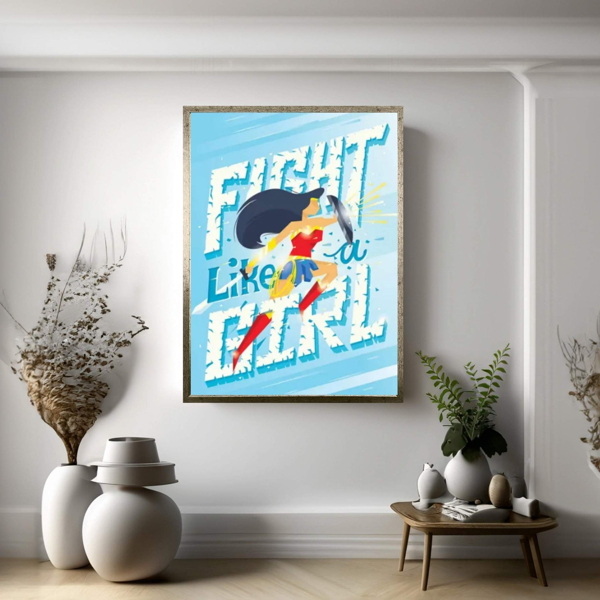 Fight Like A Girl Canvas Wall Art - Y Canvas