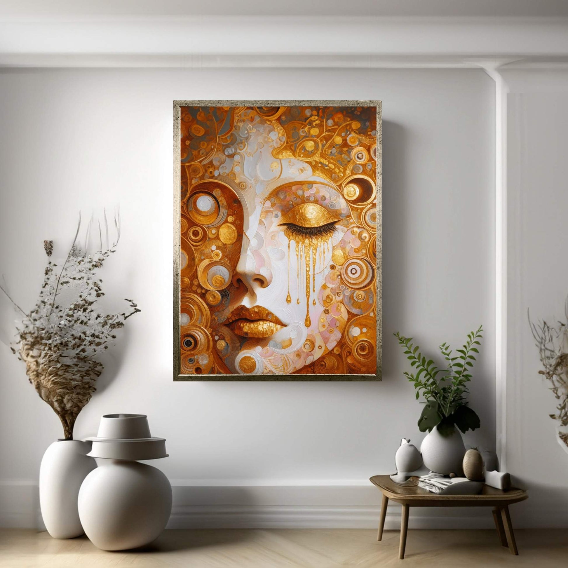 The Golden Tears Gustav Klimt Modern Abstract Reproduction Canvas Wall Art - Y Canvas