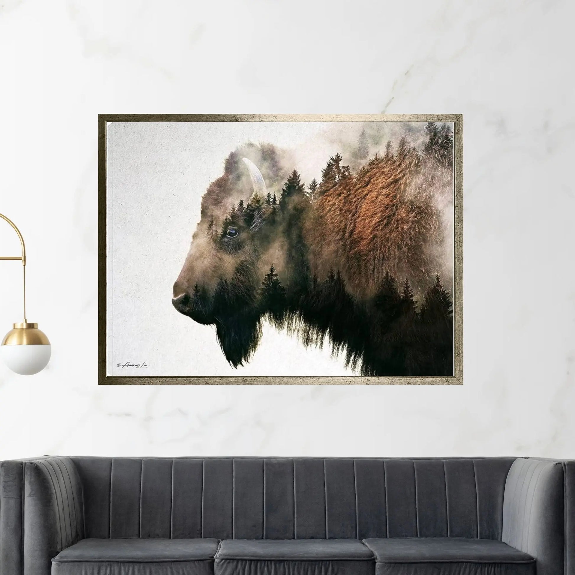 Bison Canvas Wall Art - Y Canvas