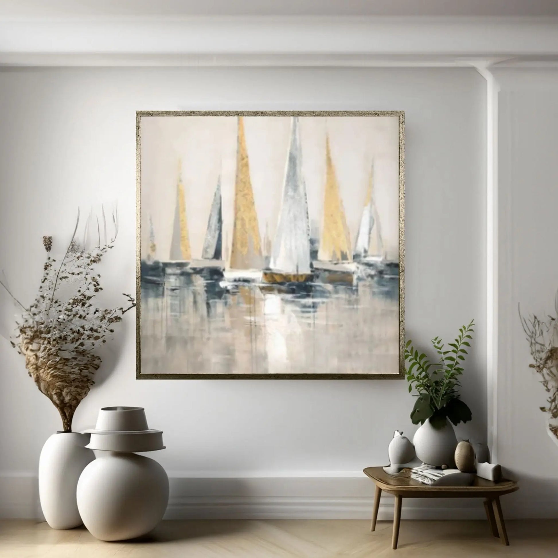 British Battleships Canvas Wall Art Painting - Vintage Seascape Painting,Ship Canvas Art At Sea Oil Painting - Y Canvas