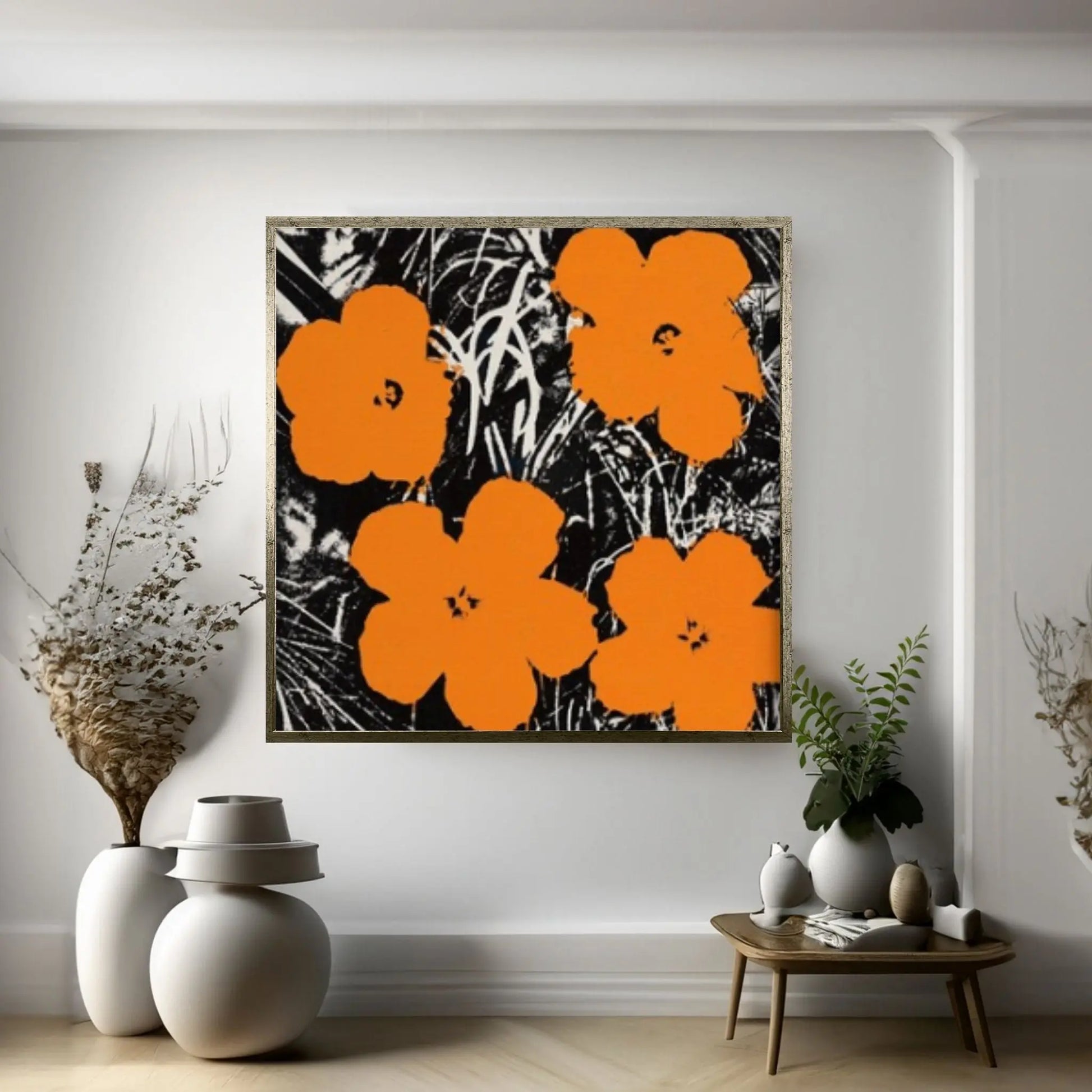 Andy Warhol,Flowers, Pop Art Print,Andy Warhol Flowers Canvas Wall Art - Y Canvas