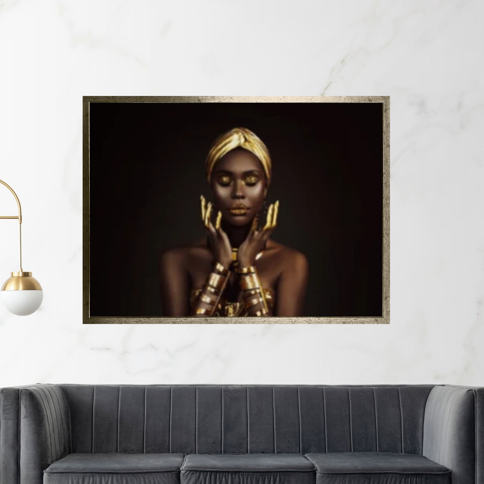 African Black Woman Portrait, Afro Art, African Woman Makeup Wall Art - Y Canvas