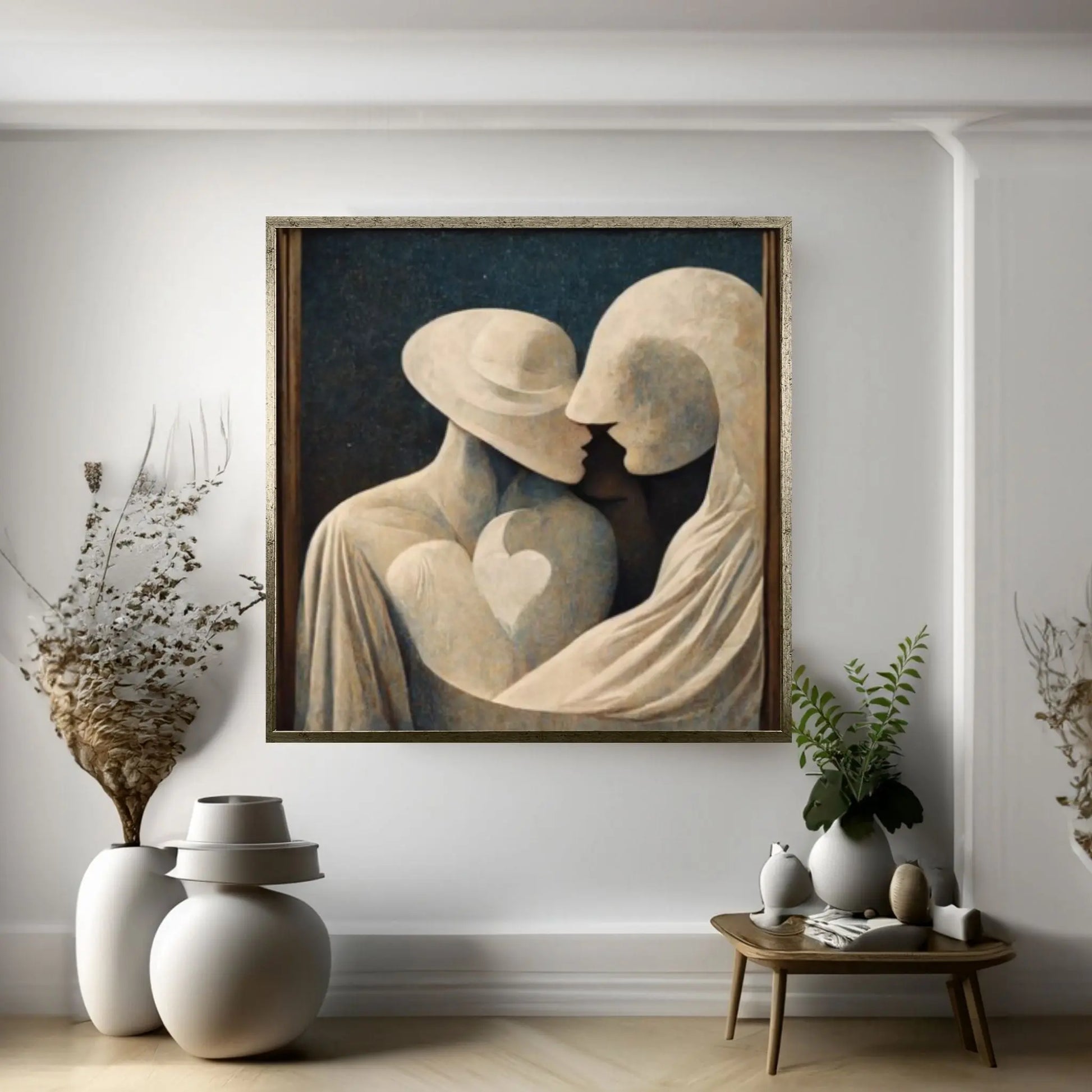 Rene Magritte Canvas Wall Art Poster, The Lovers Canvas, Rene Magritte the lovers Canvas - Y Canvas