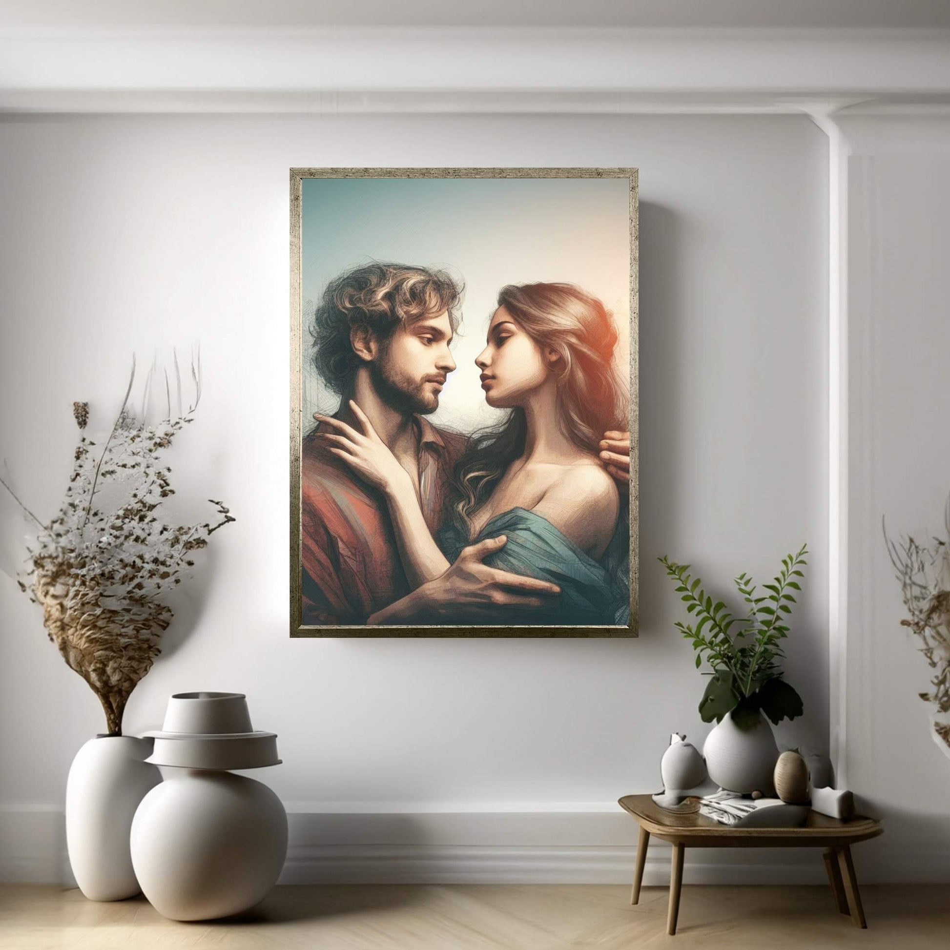 Love Couple Renaissance Style Canvas Wall Art - Y Canvas