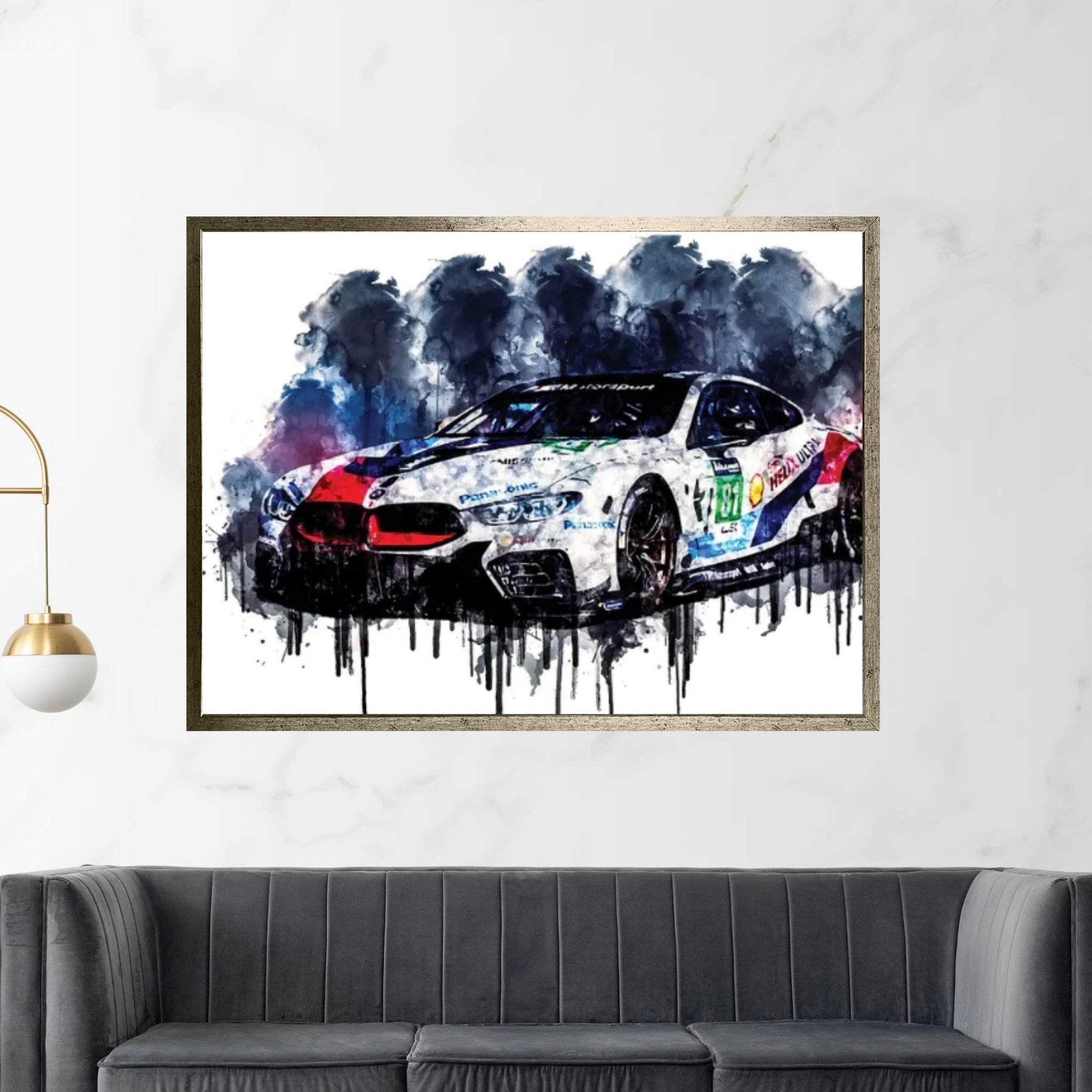 2018 BMW M8 GTE Vehicle CDXXVIII Canvas Wall Art - Y Canvas