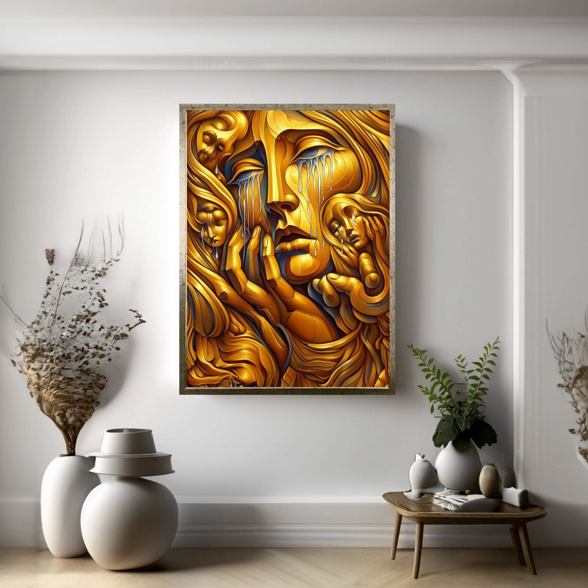 The Golden Tears Gustav Klimt Modern Abstract Reproduction Canvas Wall Art - Y Canvas