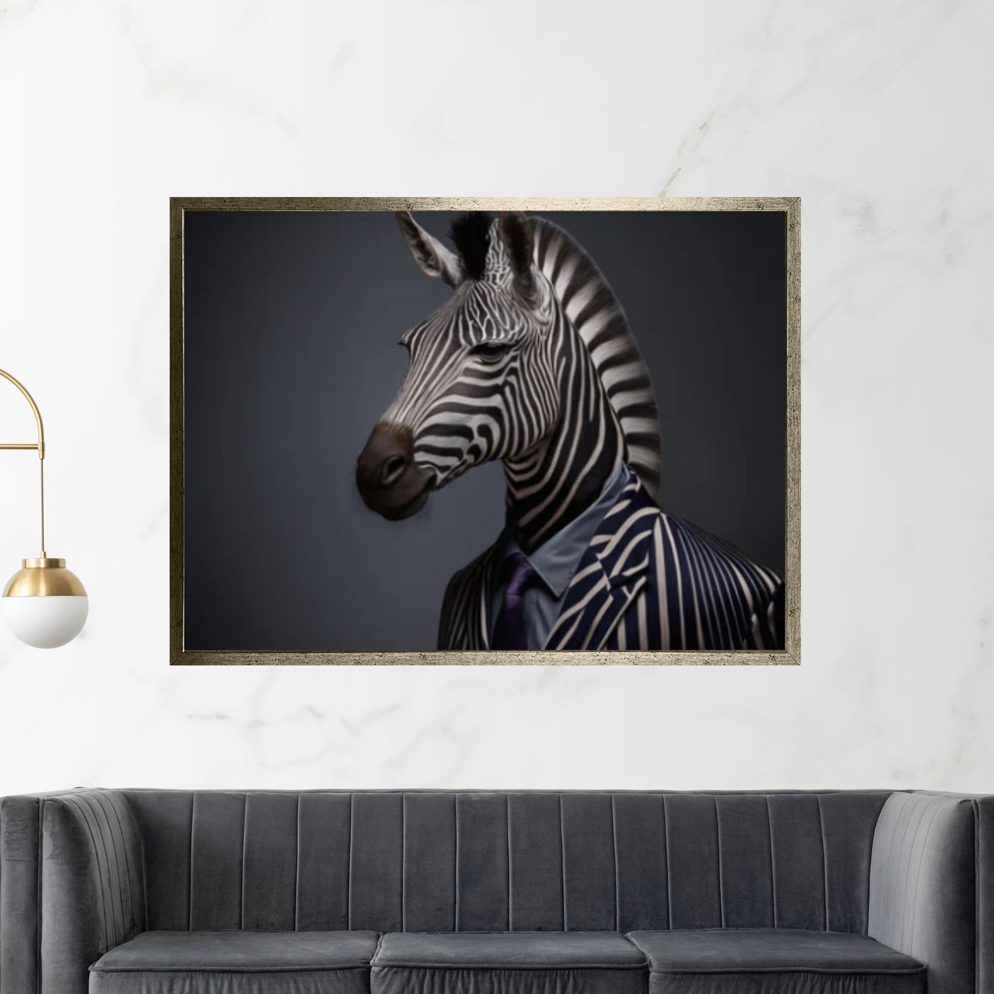 Abstract Animal Zebra Poster, Creative Animal Modeling Wall Art - Y Canvas