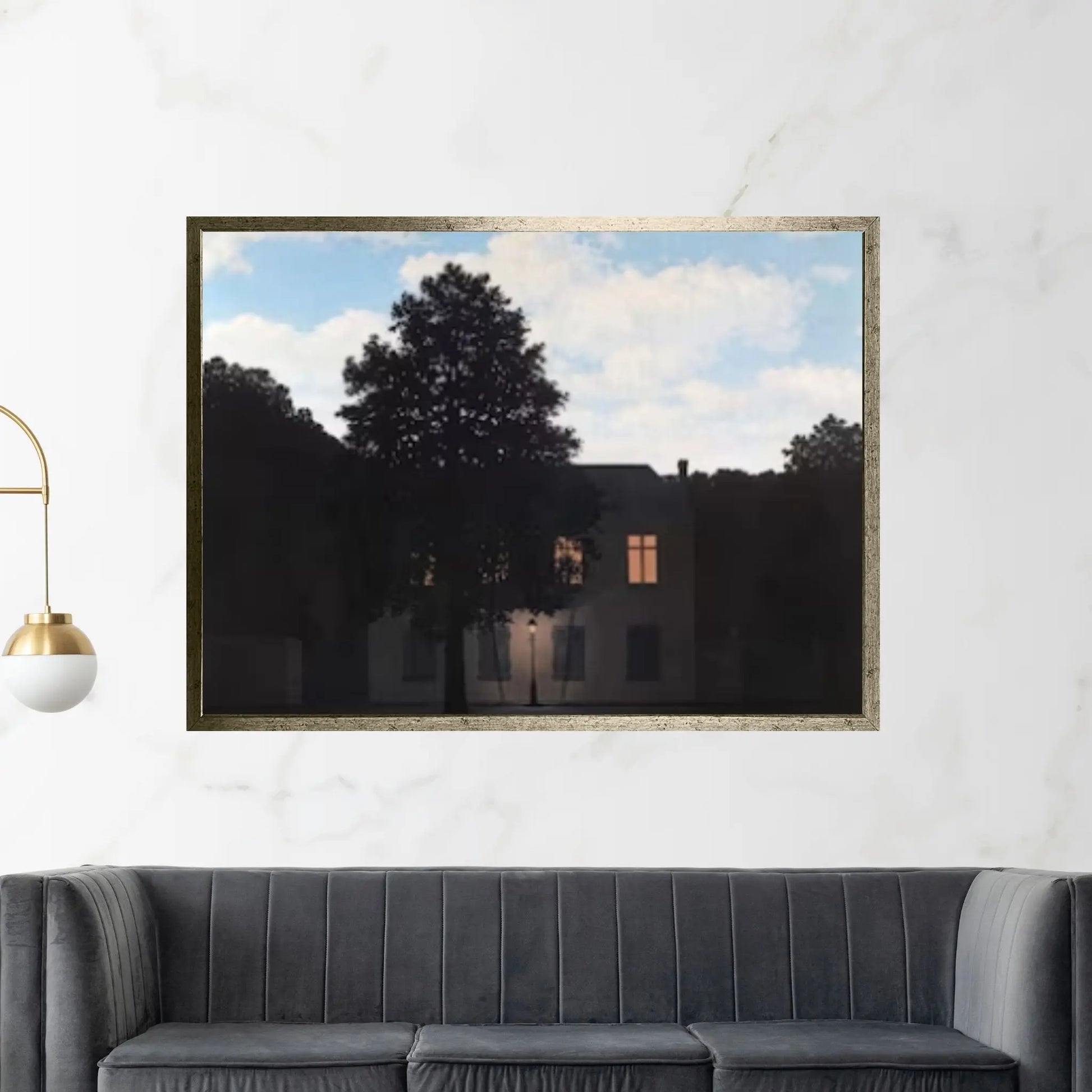 The Empire of Light by Rene Magritte, Rene Magritte Canvas Wall Art Poster, Not to be Reproduced Wall Decor Print - Y Canvas