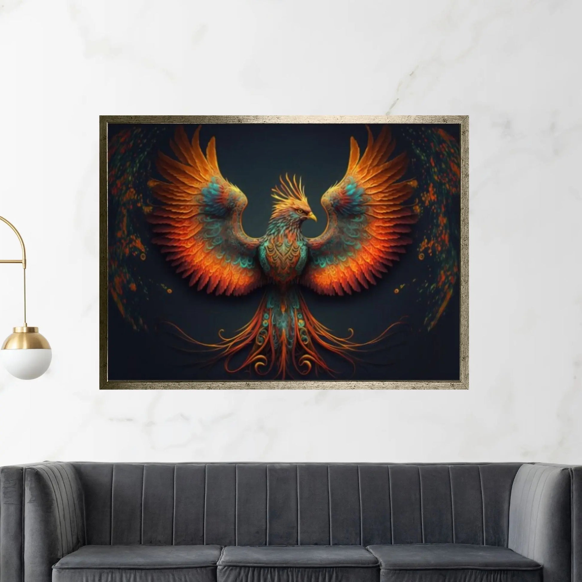 War Bird Mythological Red Bird Legendary Bird Canvas Wall Art - Y Canvas