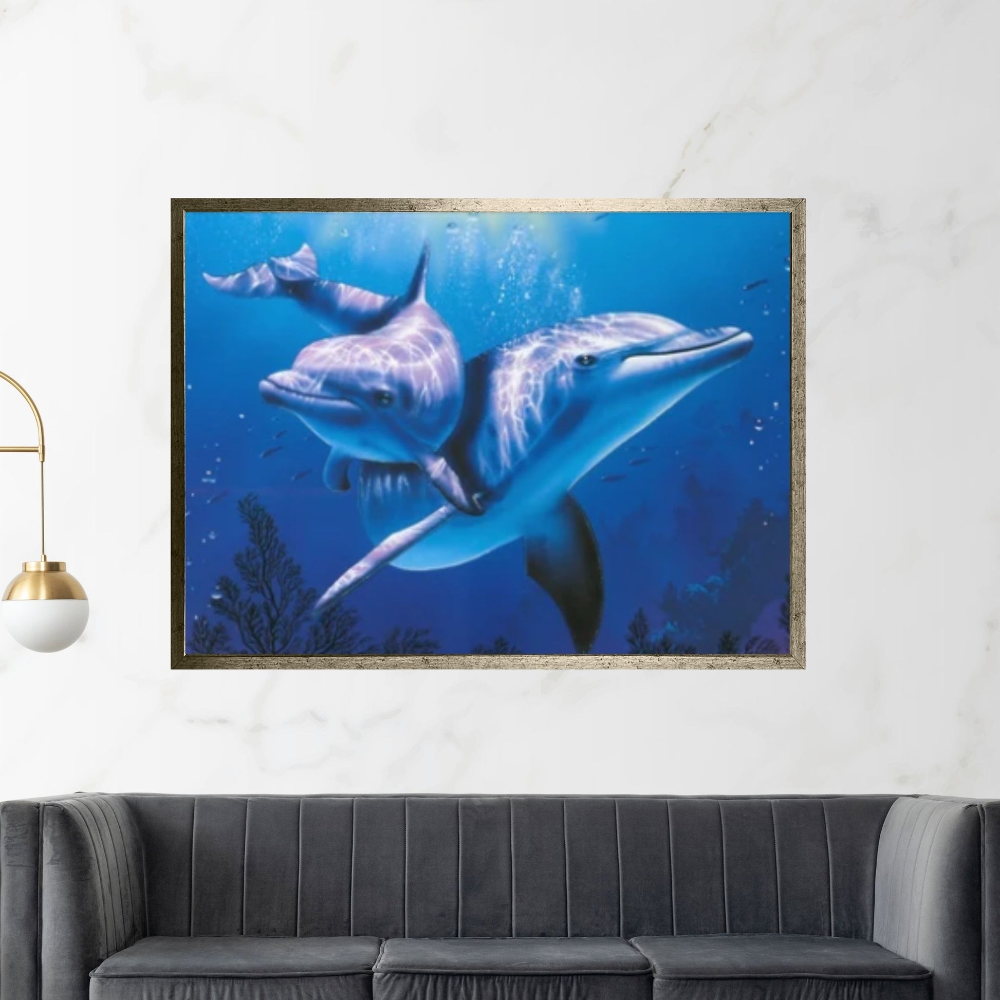 A lovely dolphins Canvas Wall Art Design - Y Canvas