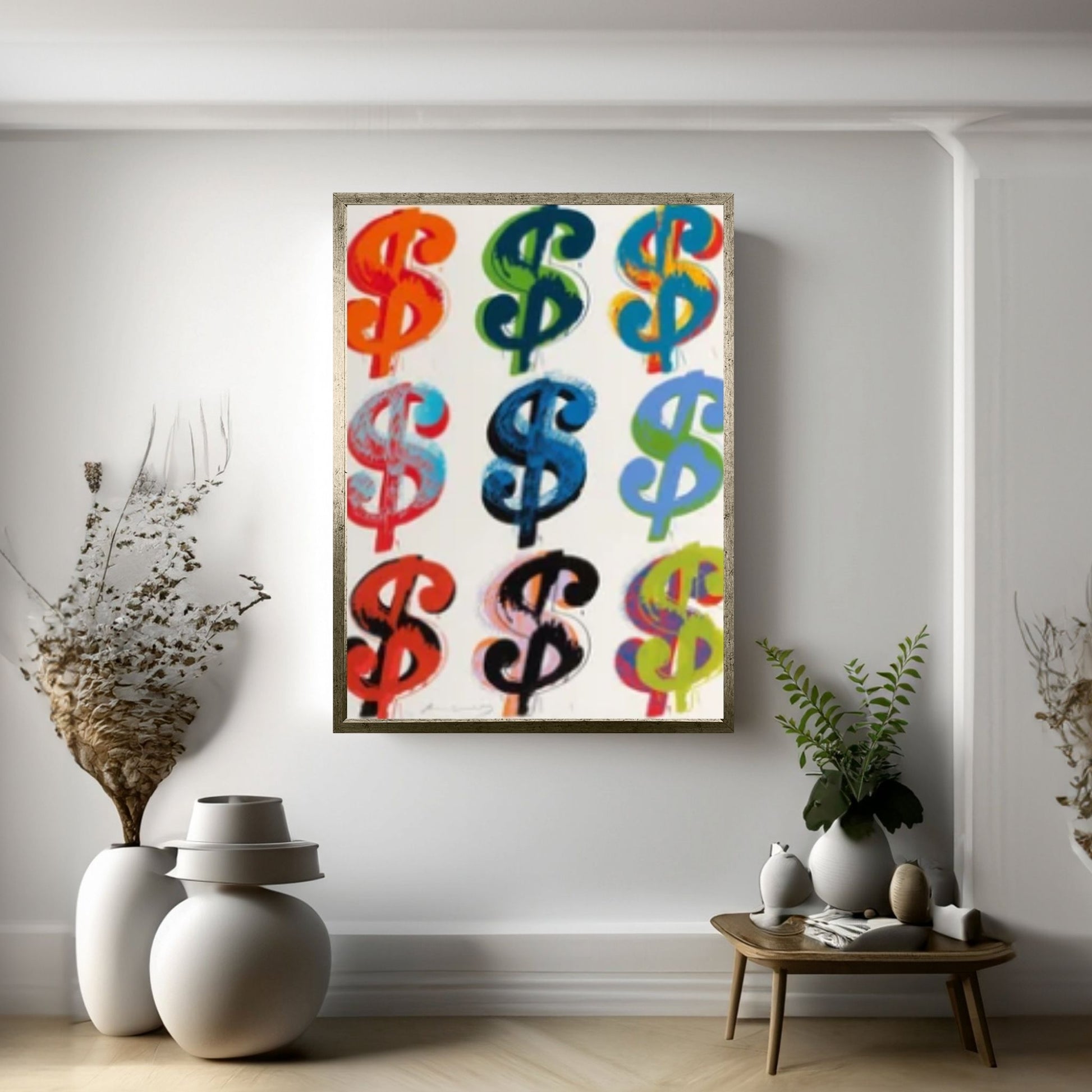 Rare Andy Warhol Dollar Sign Canvas Wall Art poster, Andy Warhol Art Canvas, Wall Art Decor - Y Canvas