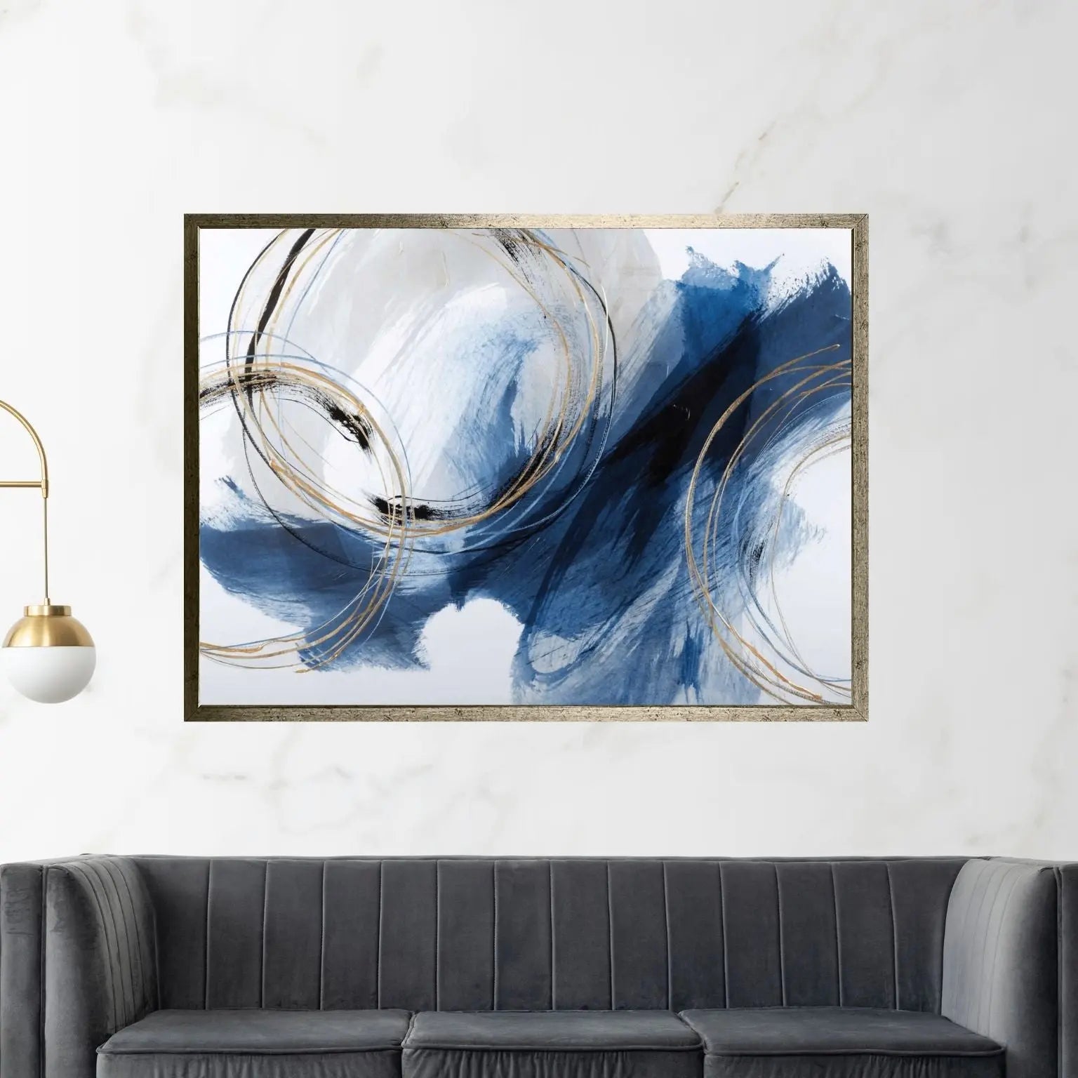 Modern Lines Abstract Canvas Wall Art - Y Canvas