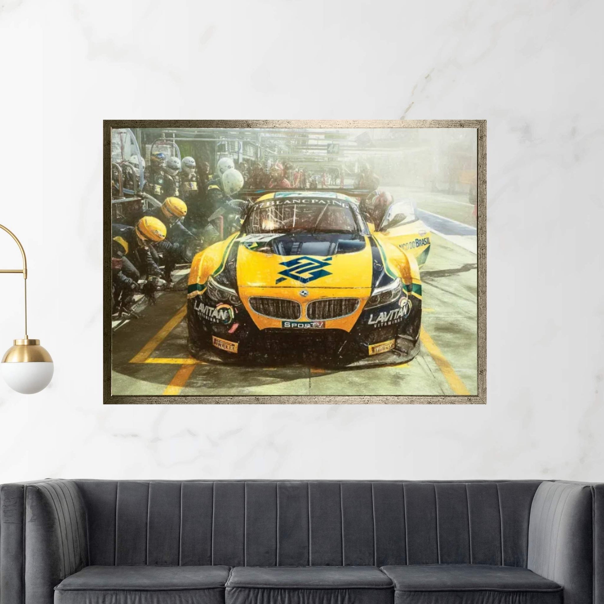 Watercolor Racing Car V-II Canvas Wall Art - Y Canvas