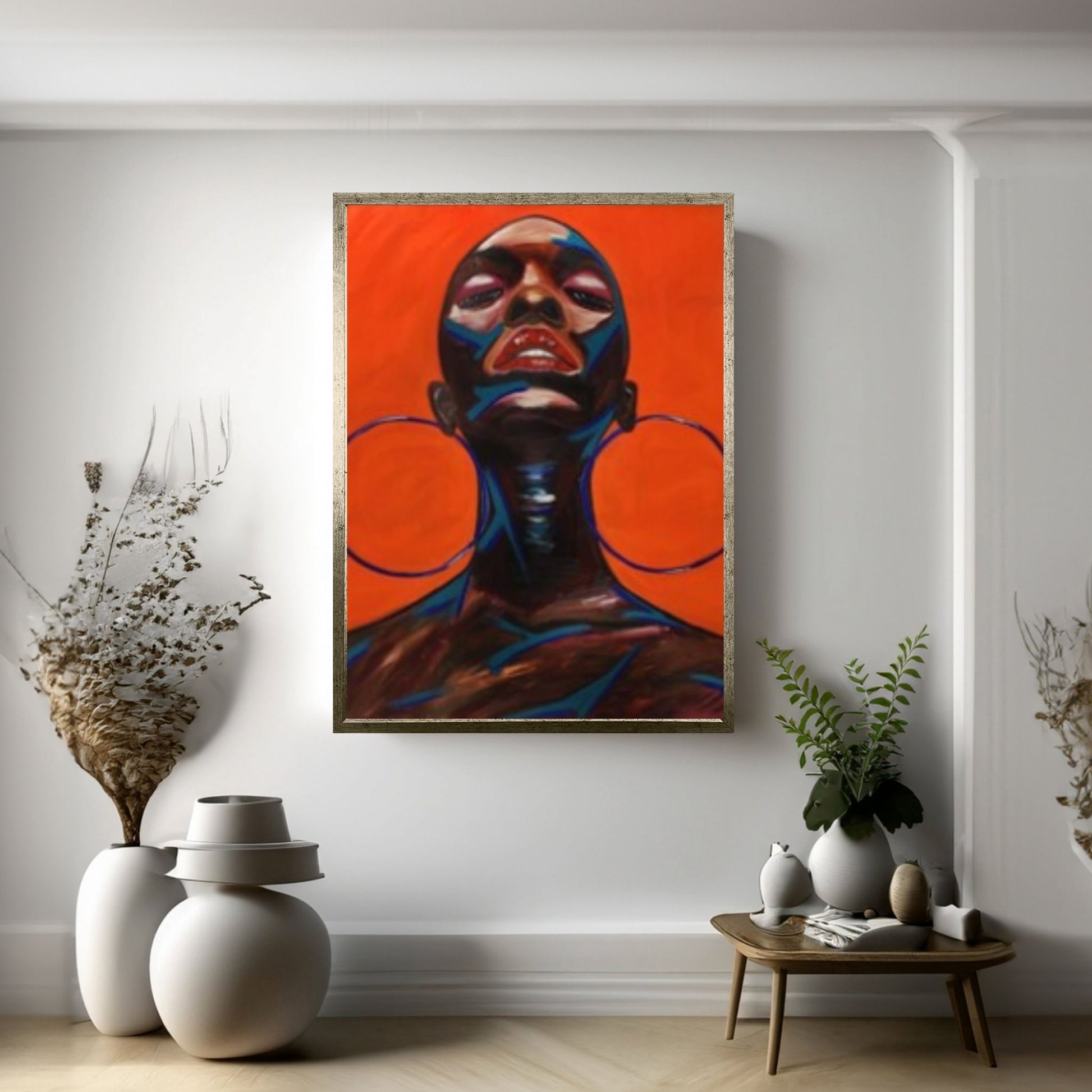 Black Woman Portrait, Afro Art,Pop Art Wall Art, Colorful Wall Art,African Woman Makeup Wall Art - Y Canvas