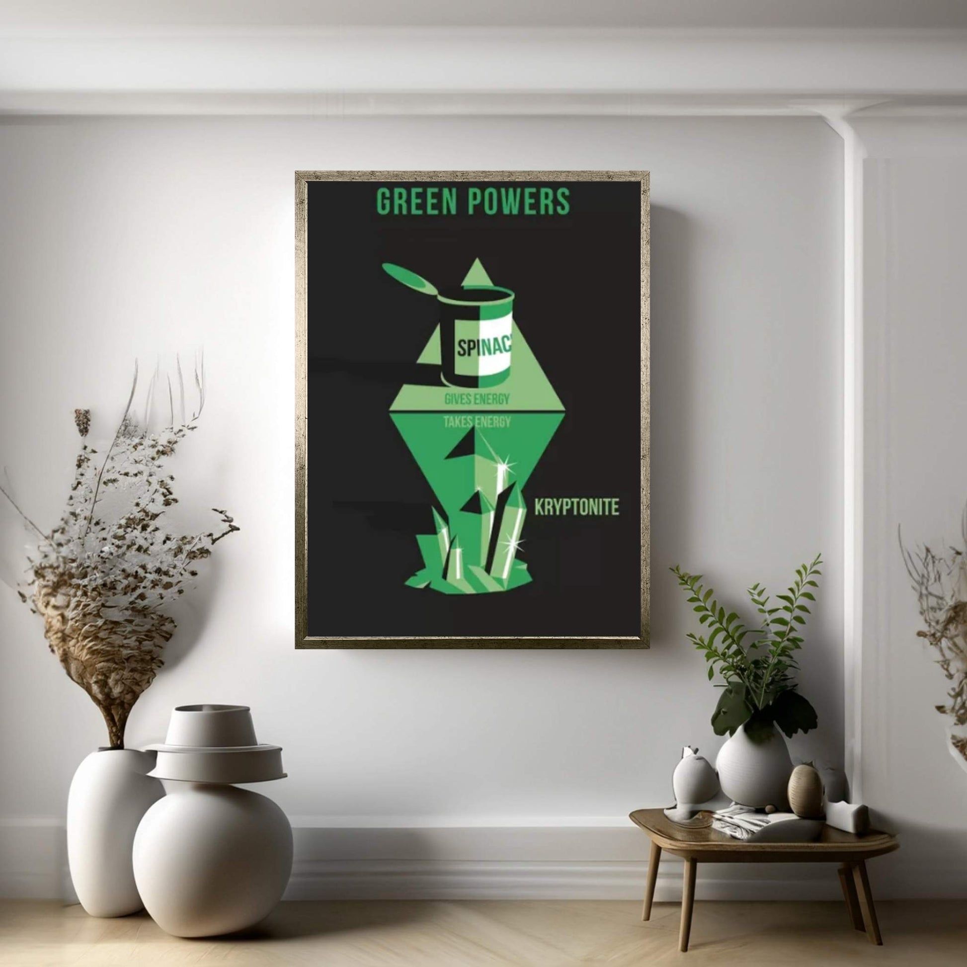 Green Powers Canvas Wall Art - Y Canvas